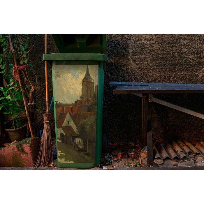 MuchoWow Wandsticker Der Turm von Gorkum - Gemälde von George Hendrik Breitner (1 St) Mülleimer-aufkleber Mülltonne Sticker Container Abfalbehälter