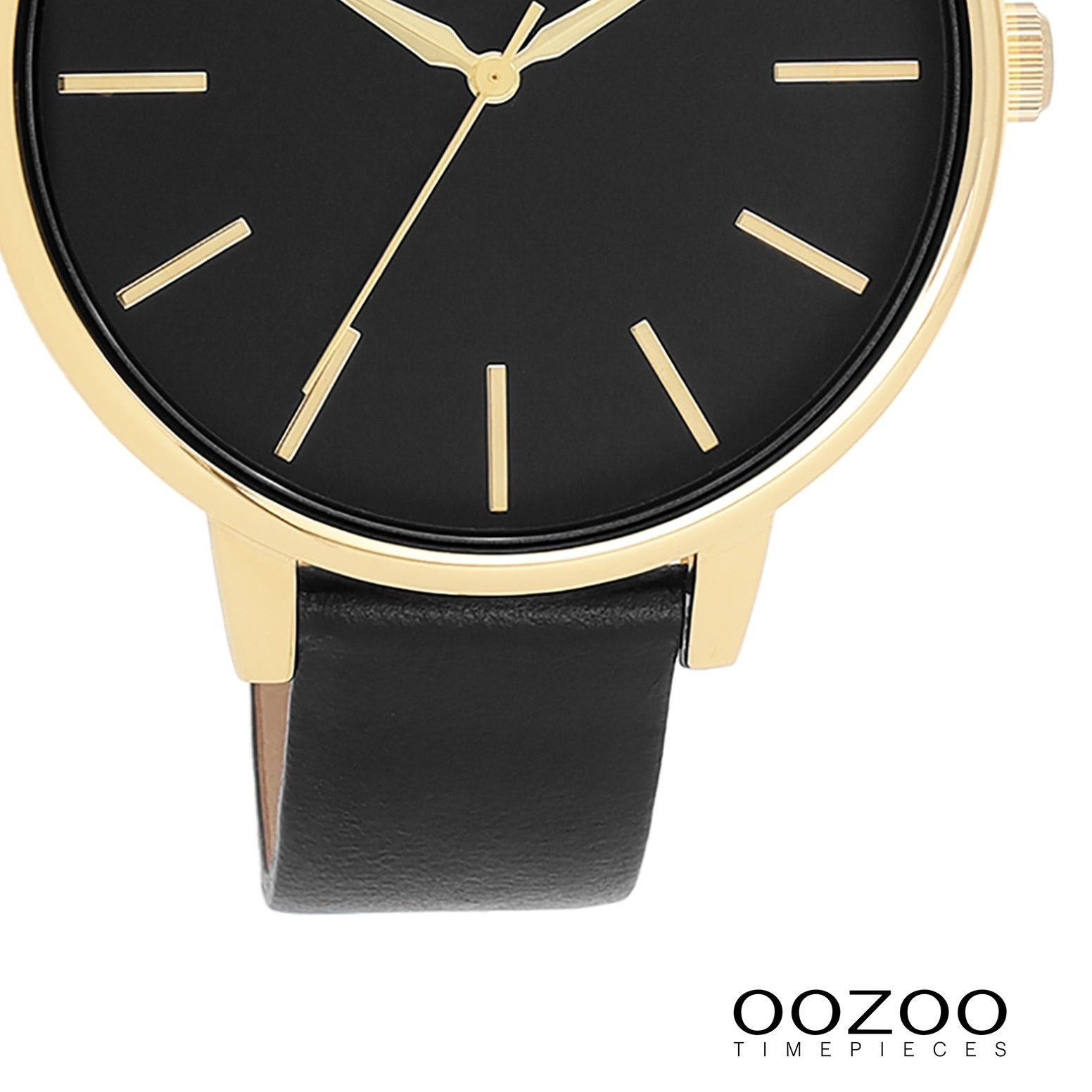 OOZOO Quarzuhr Oozoo Damen Armbanduhr Timepieces Analog, (Analoguhr), Damenuhr rund, groß (ca. 42mm) Lederarmband, Fashion-Style