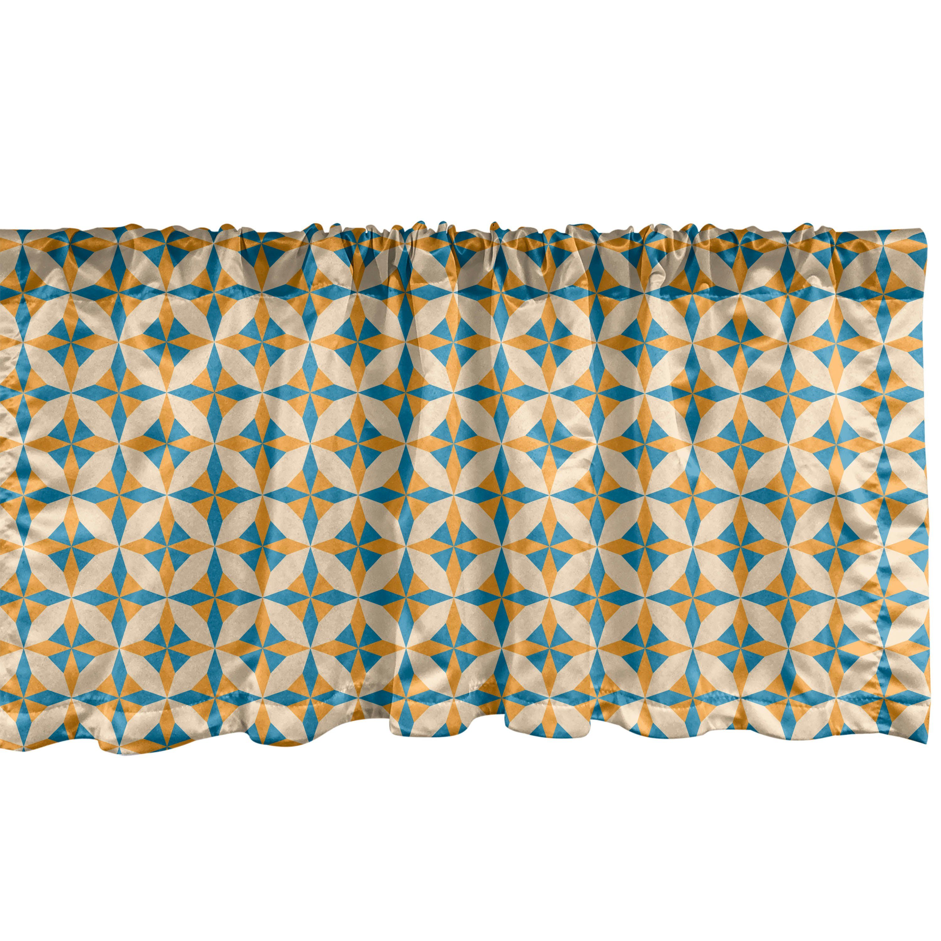 Scheibengardine Vorhang Volant für Küche Schlafzimmer Dekor mit Stangentasche, Abakuhaus, Microfaser, Jahrgang Abstrakt Origami