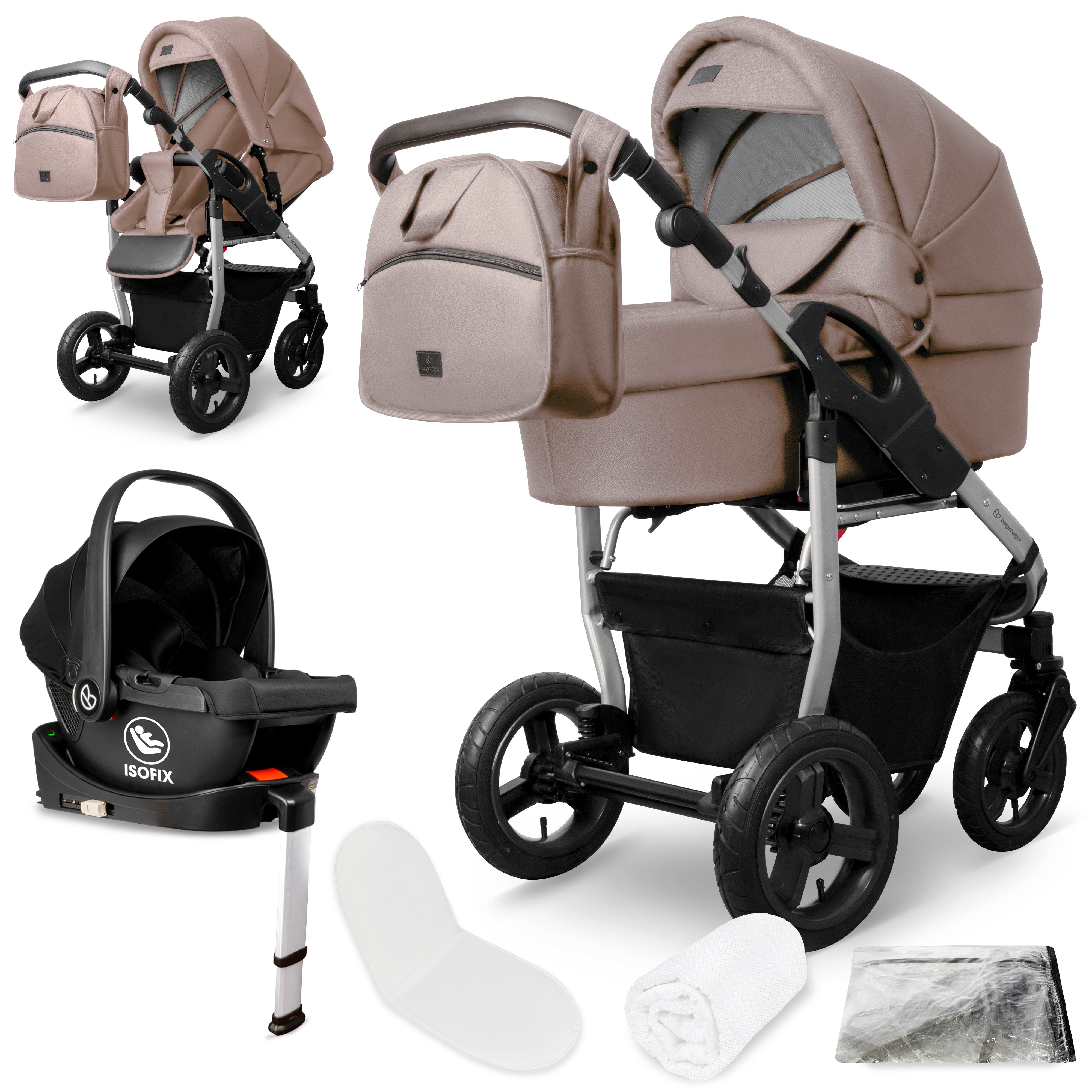 Kombi-Kinderwagen Babywagen Capri 3in1, Kombikinderwagen Komplettset
