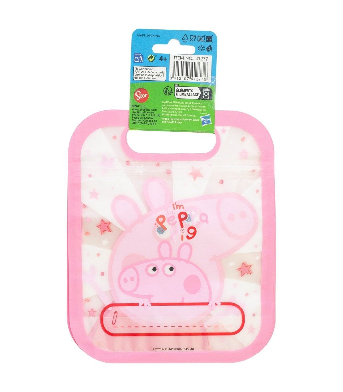 Peppa Pig Brottasche 4 Stück Snackbeutel mit Zip Verschluss für Obst Kekse und Snacks, (Spar-Set, 4-tlg)