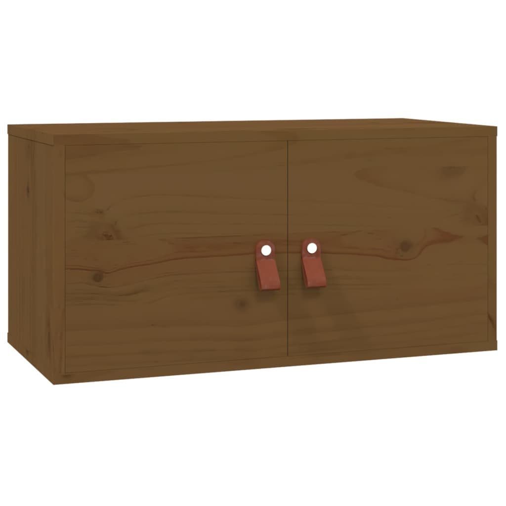 furnicato Wandhängeschrank Wandschrank aus massivholz 60 x 30 x 30 cm in Honigbraun, 1-tlg., Stabiler Hängeschrank aus Kiefernholz mit großzügigem Stauraum