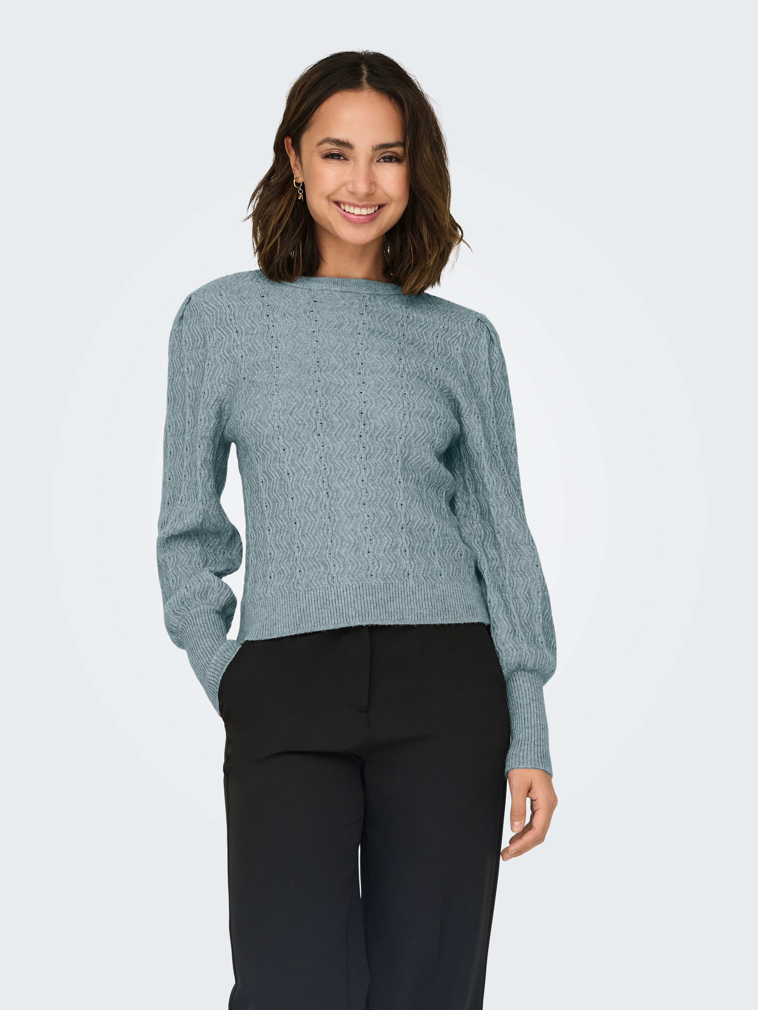 ONLY Rundhalspullover ONLKATIA LS STRUC PUFF ONECK CC KNT günstig online kaufen