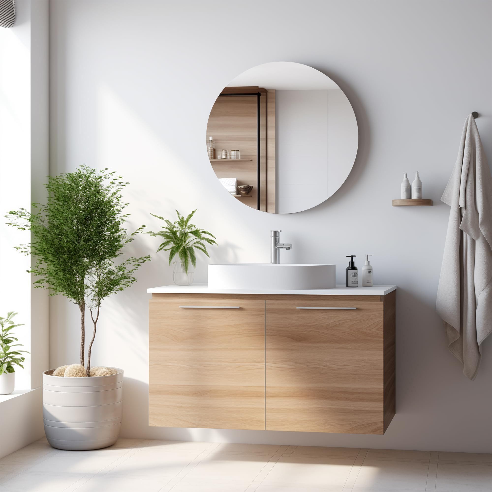 Coonoor Wandspiegel 2er-Set runde Acryl-Spiegel selbstklebend – HD Wandspie günstig online kaufen