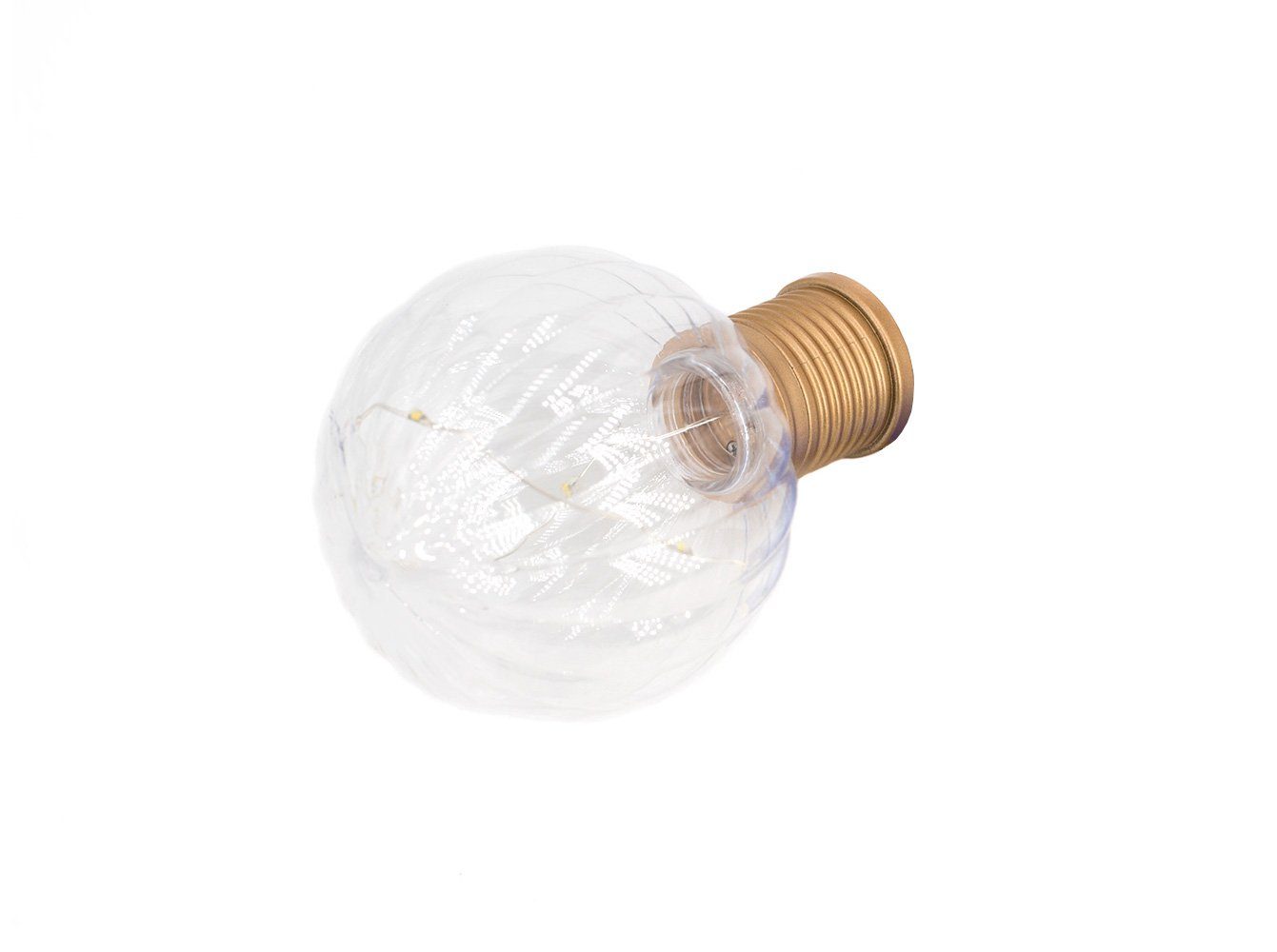 Lumineo LED Solarleuchte, Dauerlicht, warmweiß, Solar Gartenleuchte LED Kugel Glühbirne Kunststoff 8x11cm warmweiß