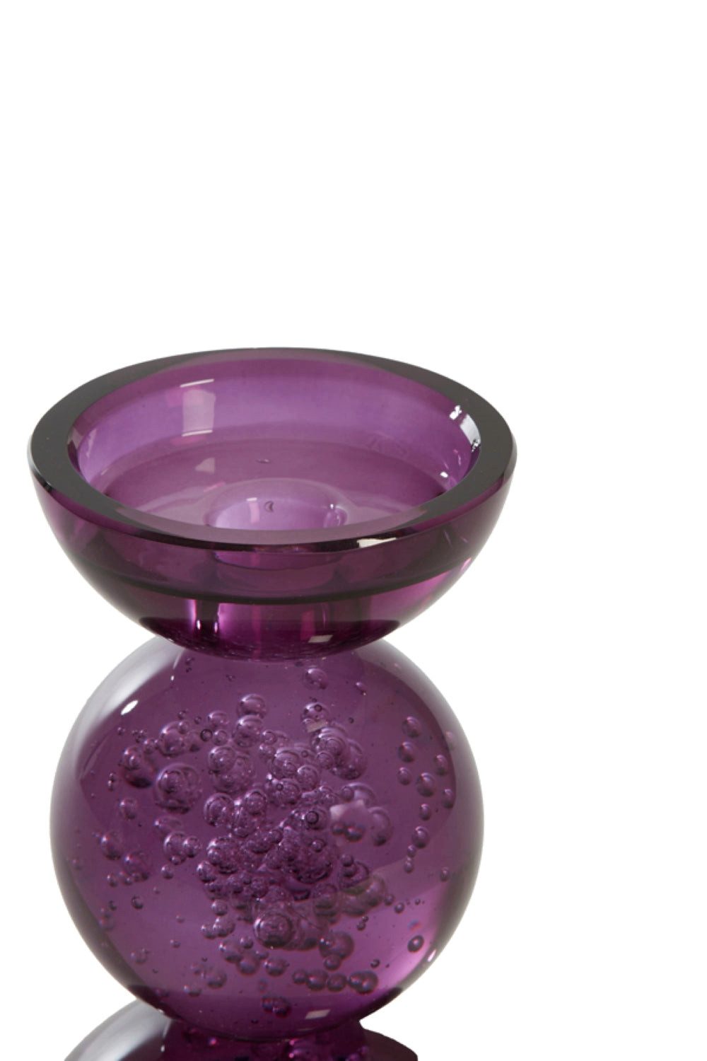 Dirk Davids Leuchten GmbH Kerzenständer Kerzenständer Glas lila Bubbles Ø9,5x15 cm