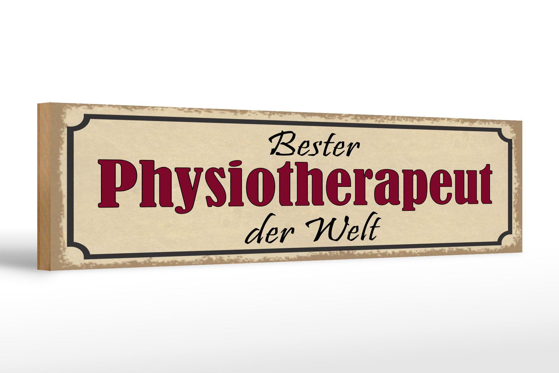 Femer GmbH Holzbild Spruch 46x10 cm Bester Physiotherapeut der Welt, (1 St), Glatte Holzfaserplatte (MDF), vorn beschichtet