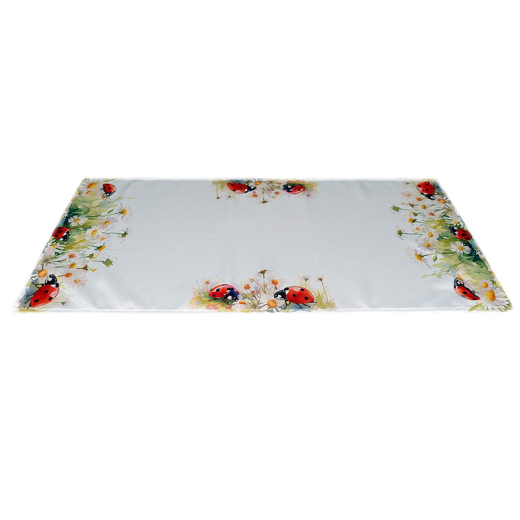 texpot Tischdecke Tischläufer Druck Marienkäfer & Gänseblümchen Frühling (1-tlg)