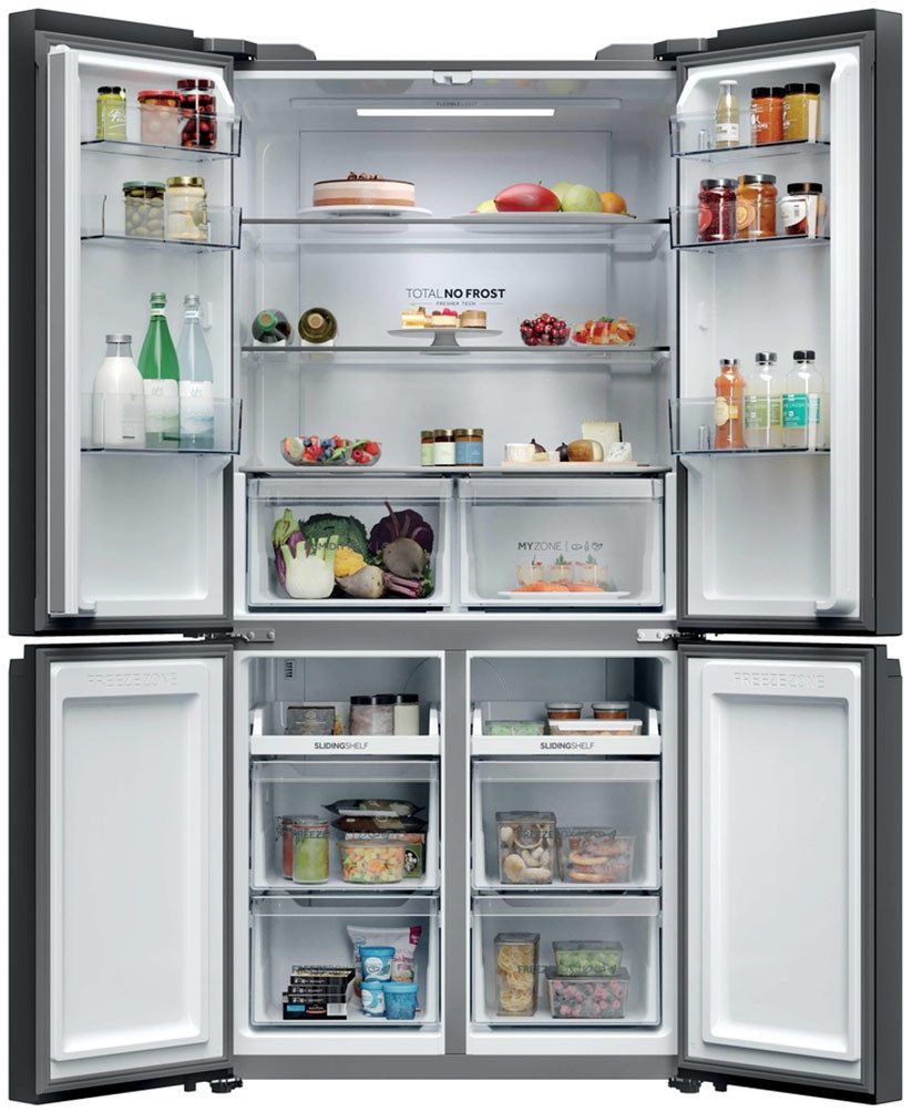 Haier Kühl-/Gefrierkombination HCR39F19ENPT, 190,5 cm hoch, 90,8 cm breit, Humidity Zone: Obst, Gemüse und Salat 2x länger frisch halten