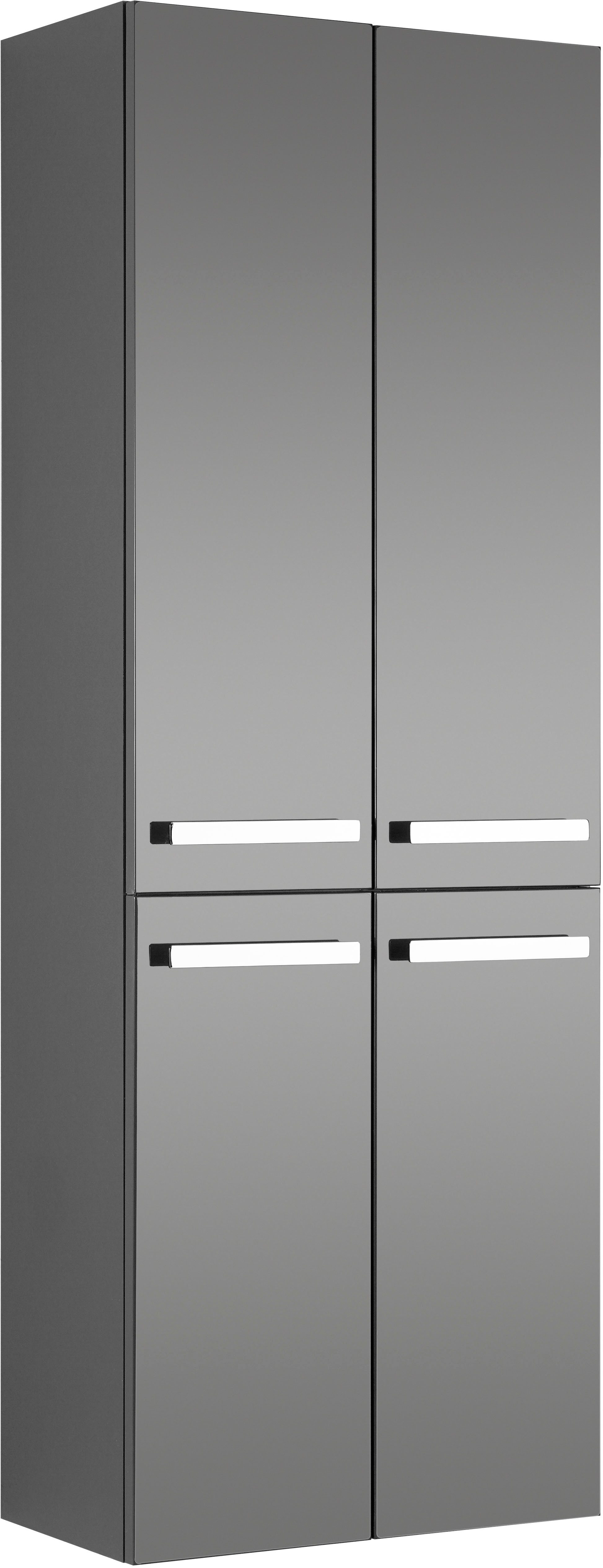 Saphir Hochschrank Serie 4005 Badschrank 60 cm breit, mit 4 Türen, 4 Glas-Einlegeböden Badezimmer-Hochschrank inkl. Türdämpfer, 168 cm hoch, 33 cm tief