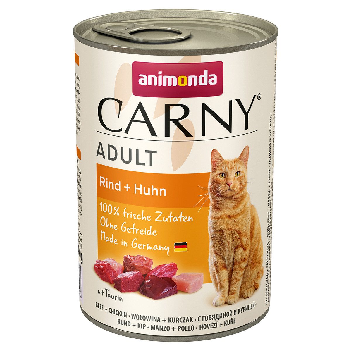 Animonda Carny Adult Rind + Huhn 400 g - 6 Stück, Nassfutter für: Katze