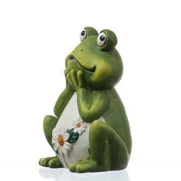 MARELIDA Gartenfigur verträumter Frosch Rosie Dekofigur Tierfigur für Beet Gartendeko 21cm