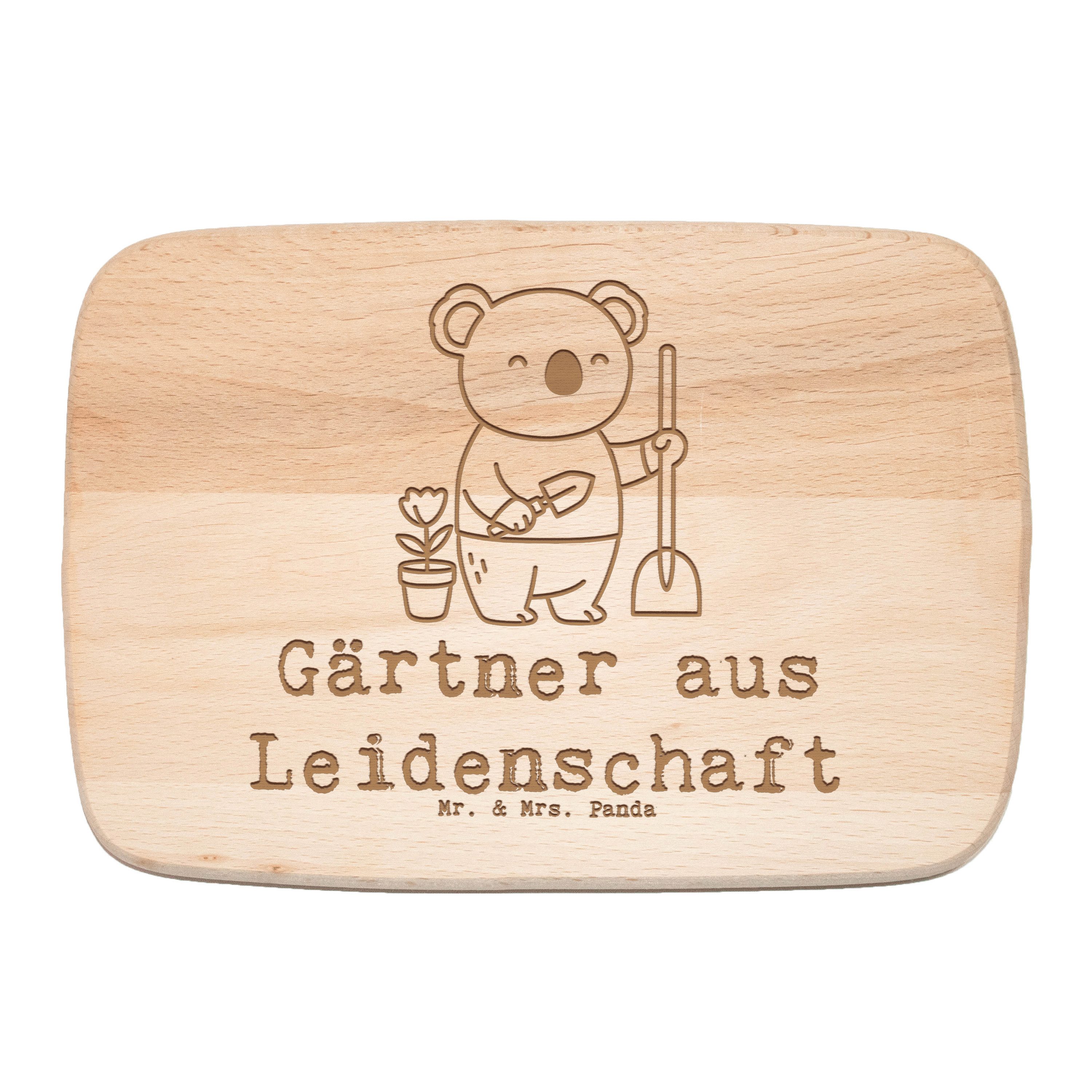 Mr. & Mrs. Panda Frühstücksbrett Gärtner Leidenschaft, Schneidebrett, Transparen
