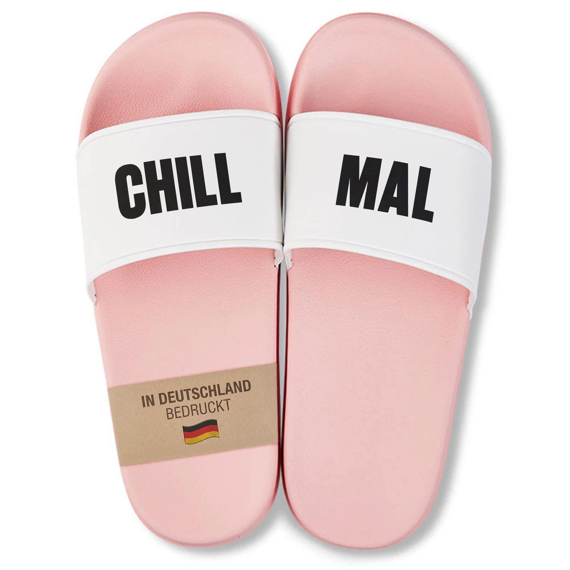 22Feels Badelatschen Pink Damen Lustiges Geschenk Malle Party Urlaub Spruch Badepantolette IN DEUTSCHLAND BEDRUCKT