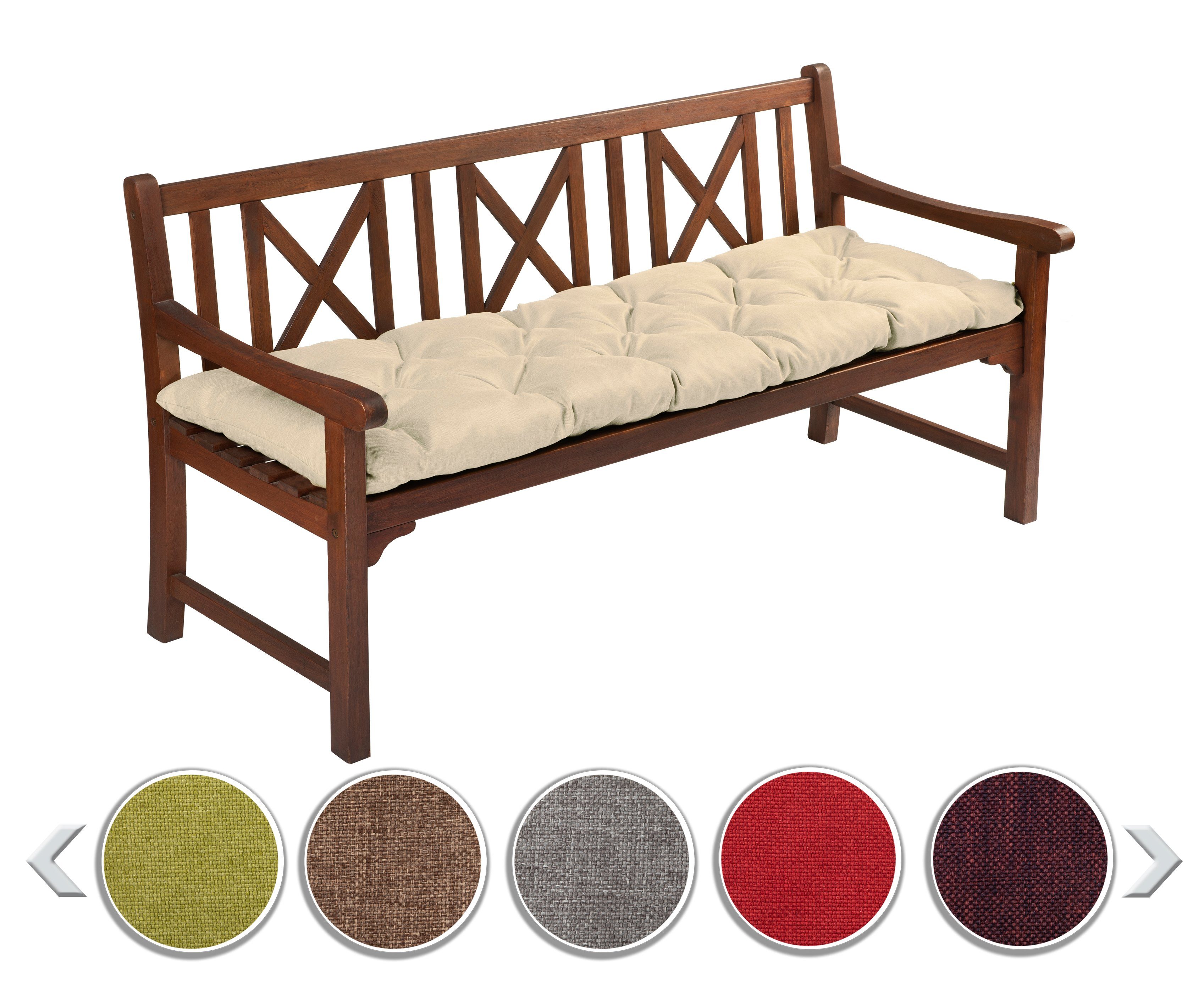 sunnypillow Bankauflage Bankauflage Stuhlkissen viele Farben und Größen zur Auswahl, 140 x 40 cm cremefarben