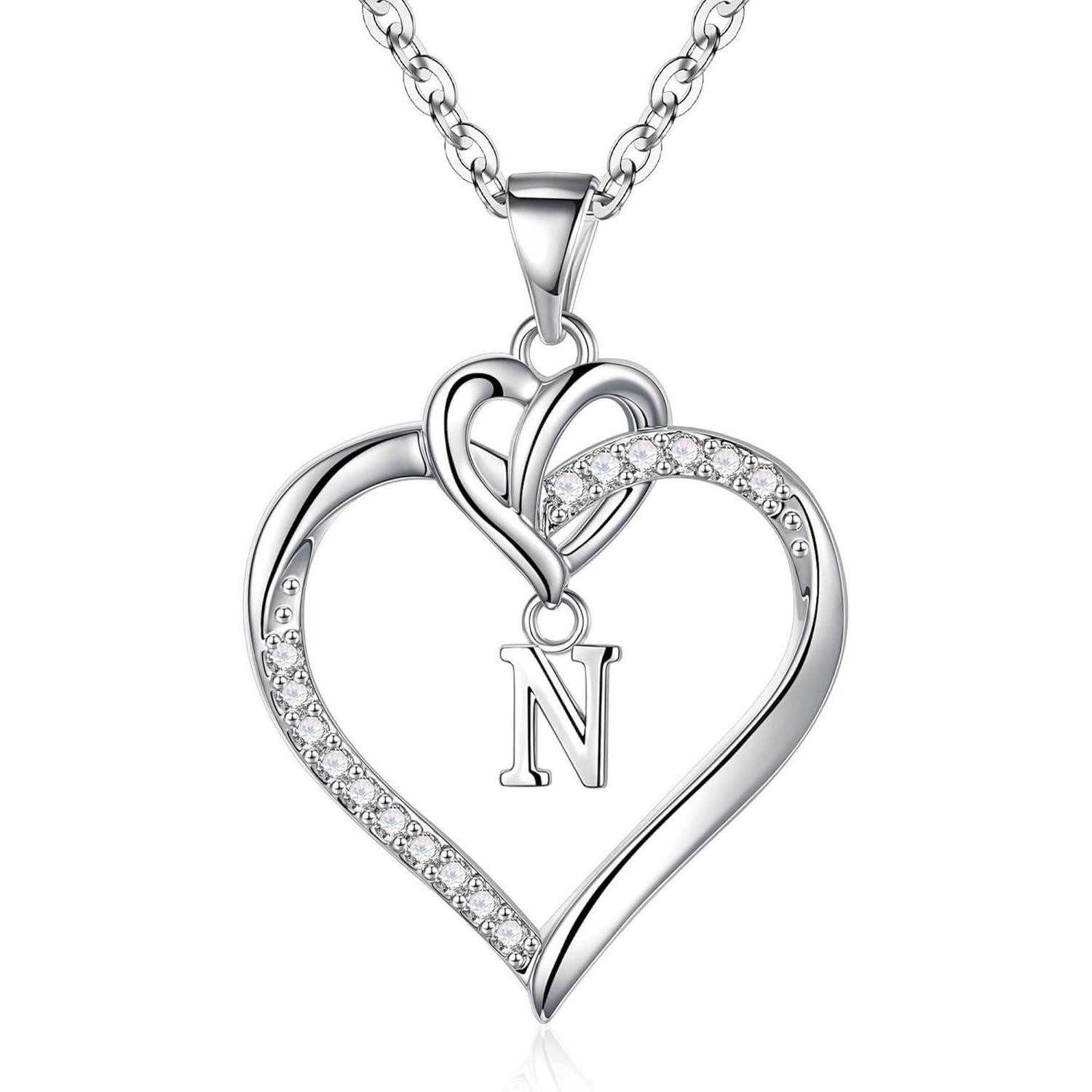 LuxusKollektion Herzkette Valentinstag Geschenke für Frauen - Herz Kette 14K Gold Zirkonia
