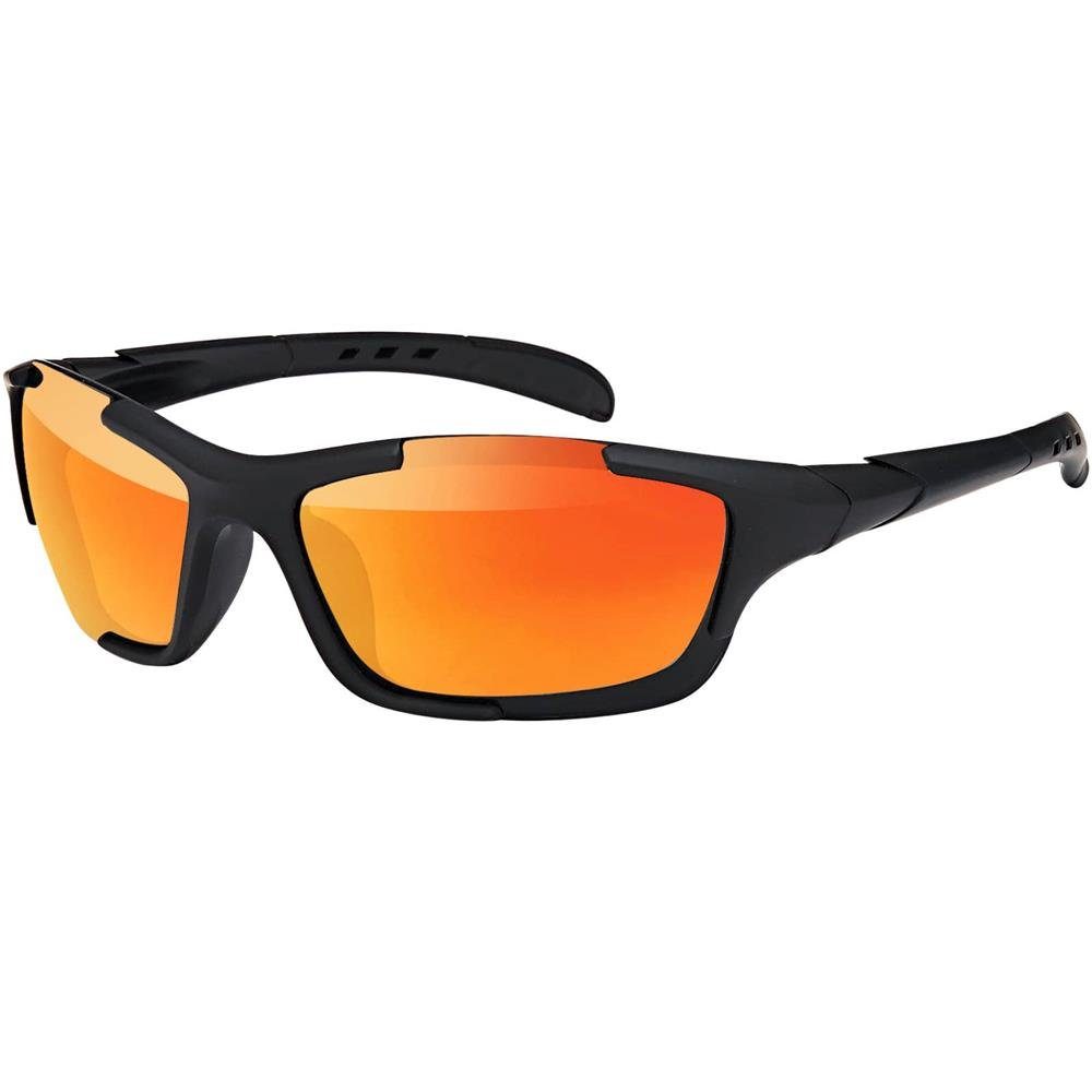 BEZLIT Eyewear Fahrradbrille Herren Polarisierte Sonnenbrille, (Packung, 1-St), mit polarisierten Linsen Rot Schwarz