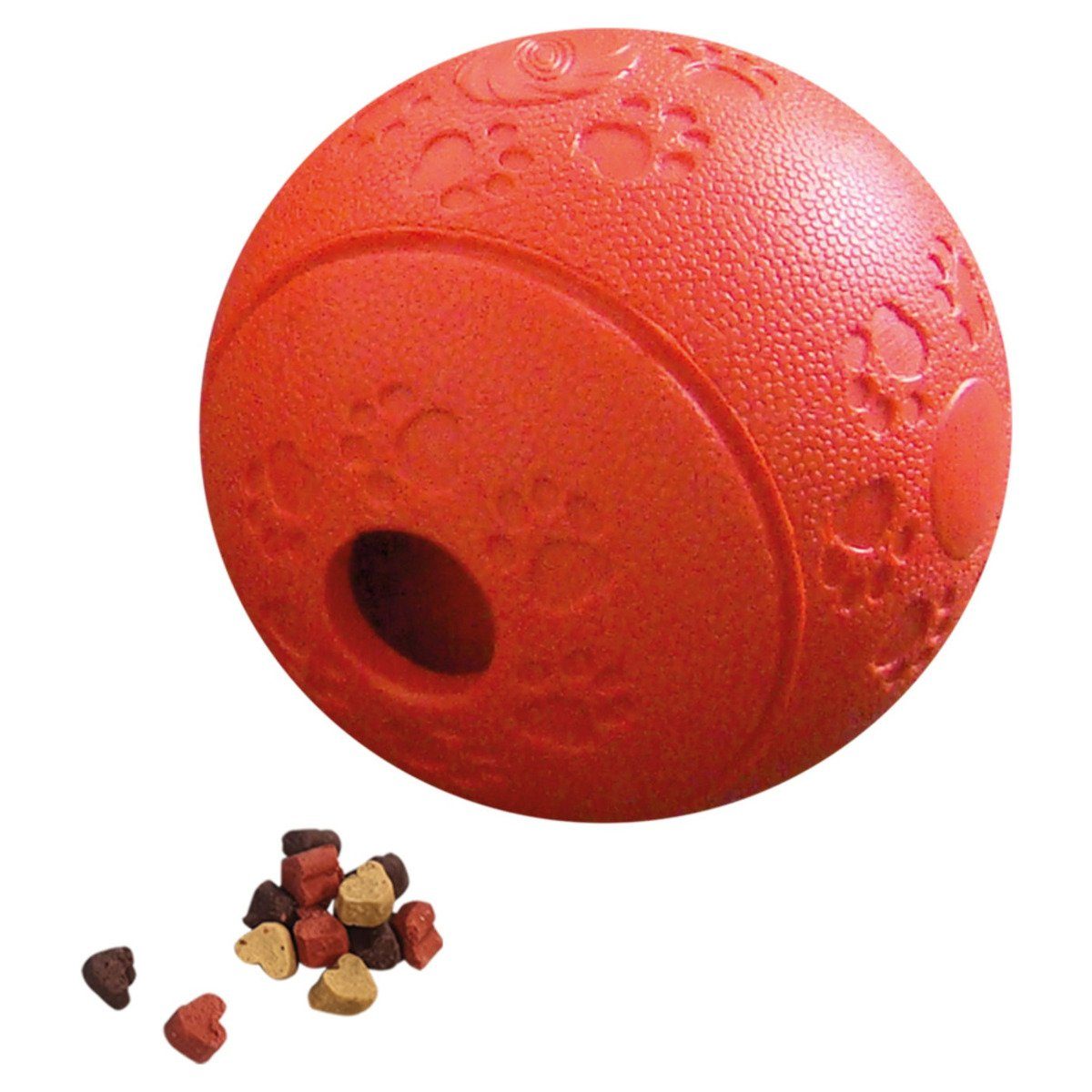Snackball Hundespielzeug Vollgummi Snackball rot