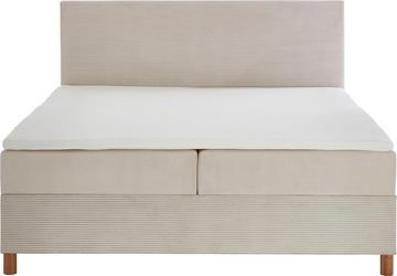 meise.möbel Boxbett Korsika, mit Bettkasten und Topper, Bezug aus einem Stoff- und Cordmix