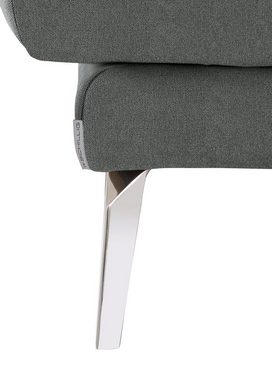 W.SCHILLIG Hocker softy, mit dekorativer Heftung im Sitz, Füße Chrom glänzend