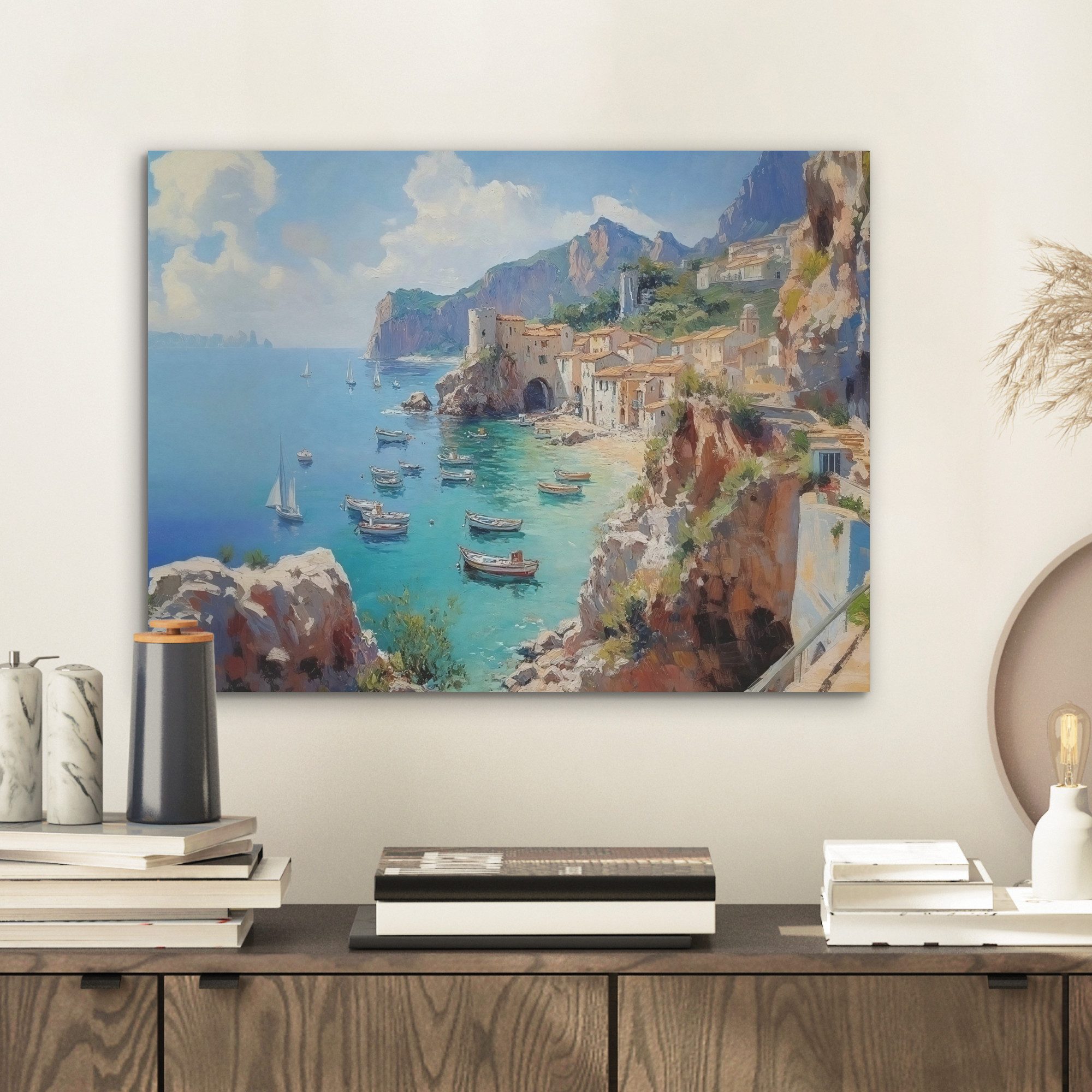 MuchoWow Gemälde Küstendorf - Malerei - günstig online kaufen