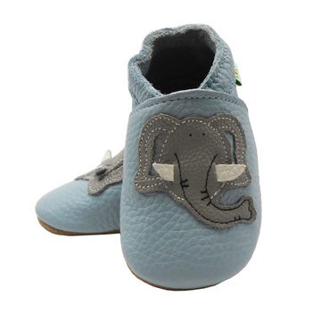 Weiche Leder Krabbelschuhe Lauflernschuhe Hausschuhe Lederpuschen Elefant 100% Leder Lauflernschuh