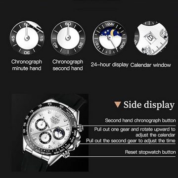 Manike Quarzuhr Manike 2875 Luxus-Sport Chronograph-Uhr, (Spar - Set, Chronograph Quarzuhr mit englischer und deutscher Anleitung), Chronographenuhr, kleines Sekundenzifferblatt