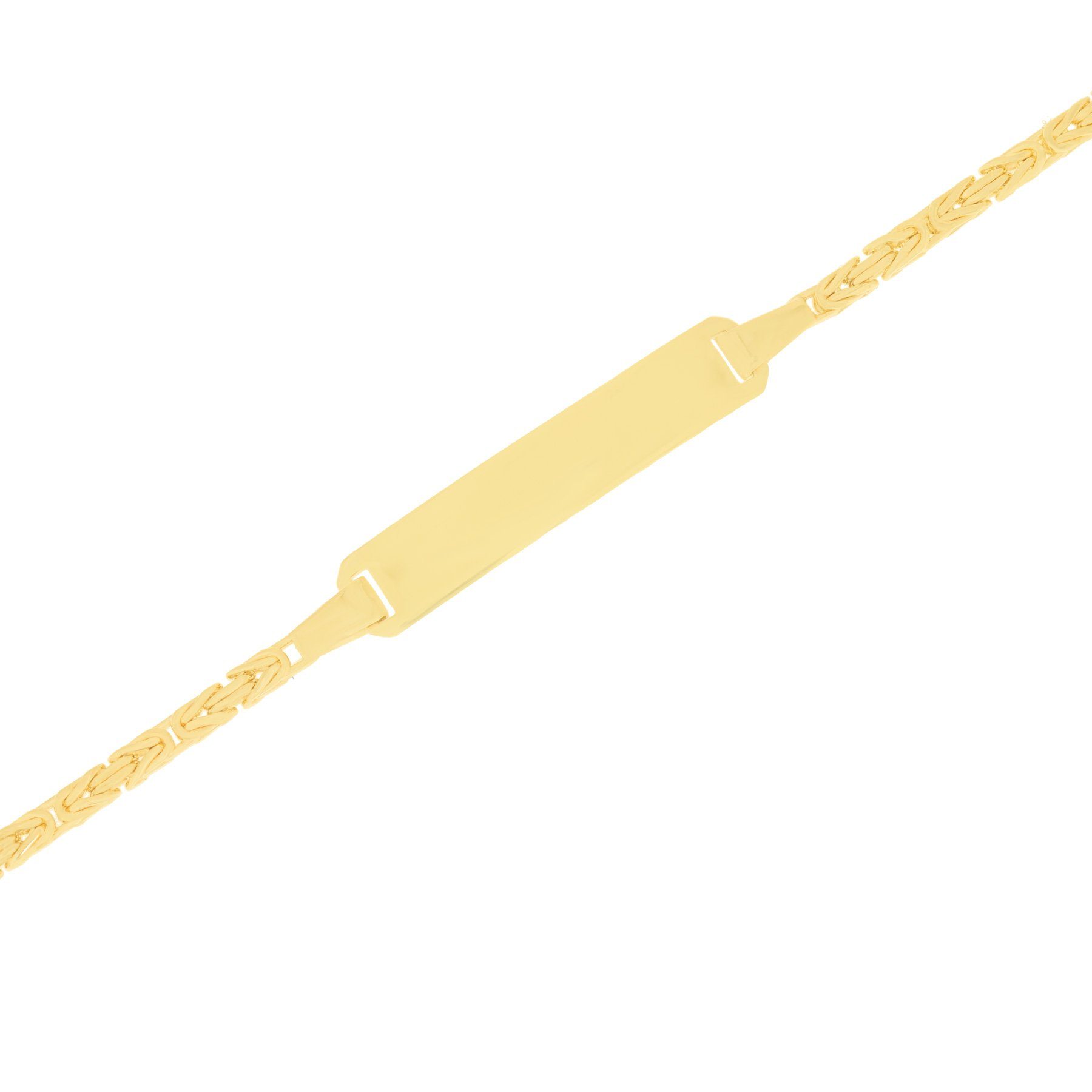 Stella-Jewellery Goldarmband 585 Gelbgold ID Armband Königskette massiv 16,5cm (inkl. Etui, 1-tlg), ID Armband für Kinder / Damen