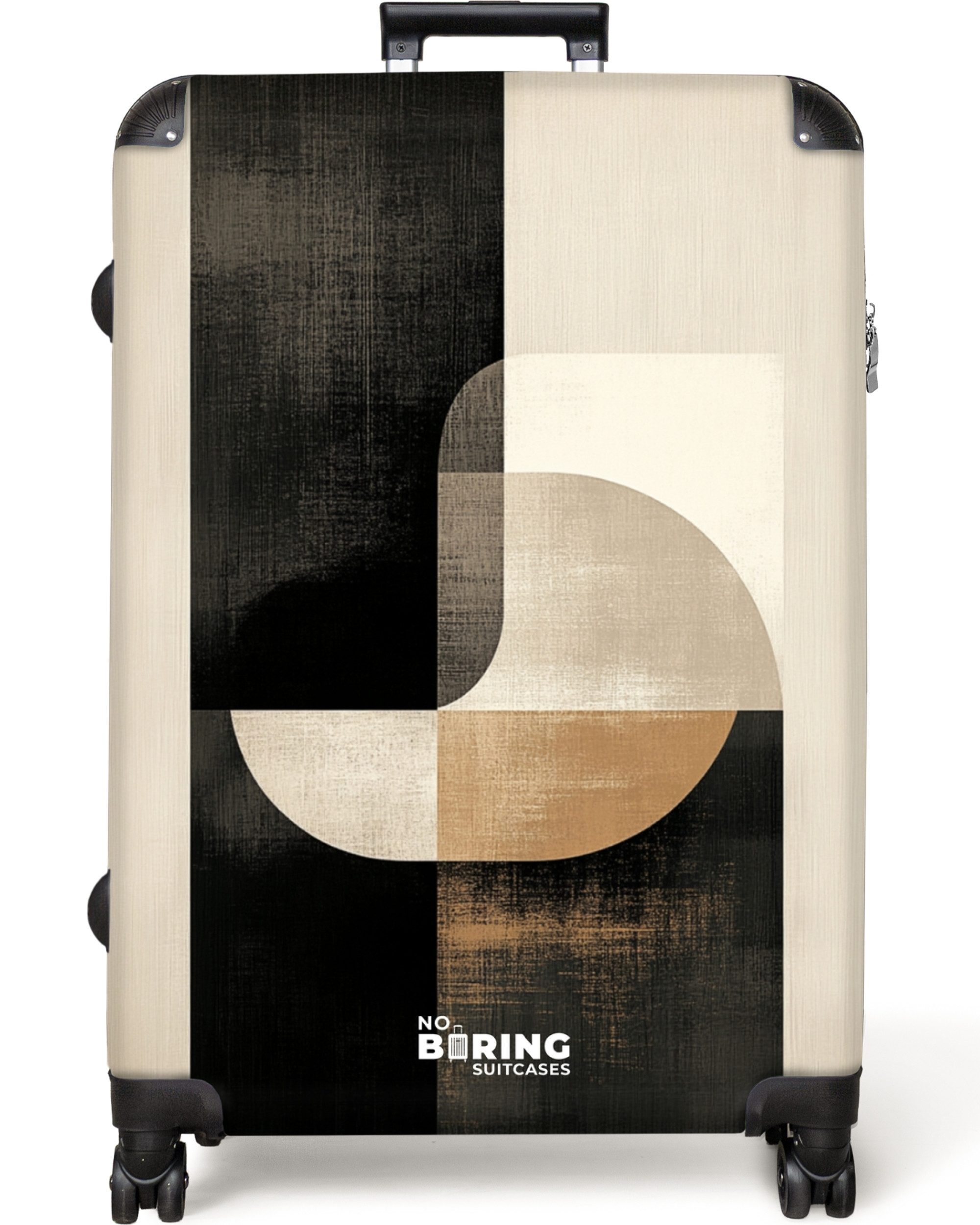 NoBoringSuitcases.com© Hartschalen-Trolley Abstrakte Formen in Schwarz günstig online kaufen