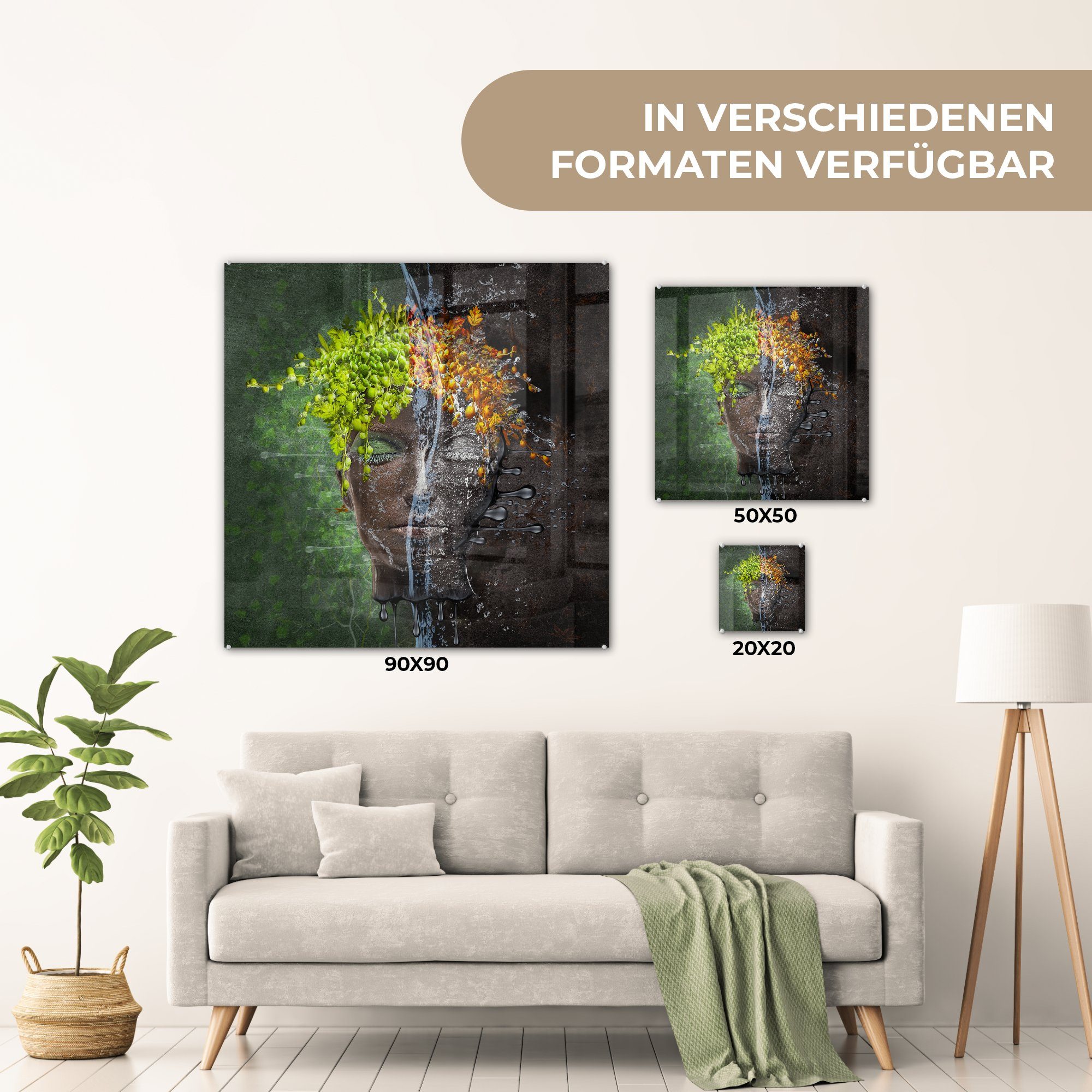 Bilder Metomorphose, Acrylglasbild Glas Foto Wandbild St), - auf MuchoWow - (1 Glasbilder - Glas Wanddekoration auf