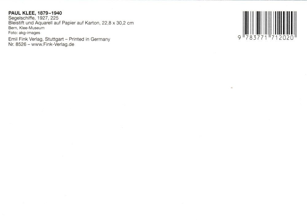 Postkarte Kunstkarte "Segelschiffe" Klee Paul