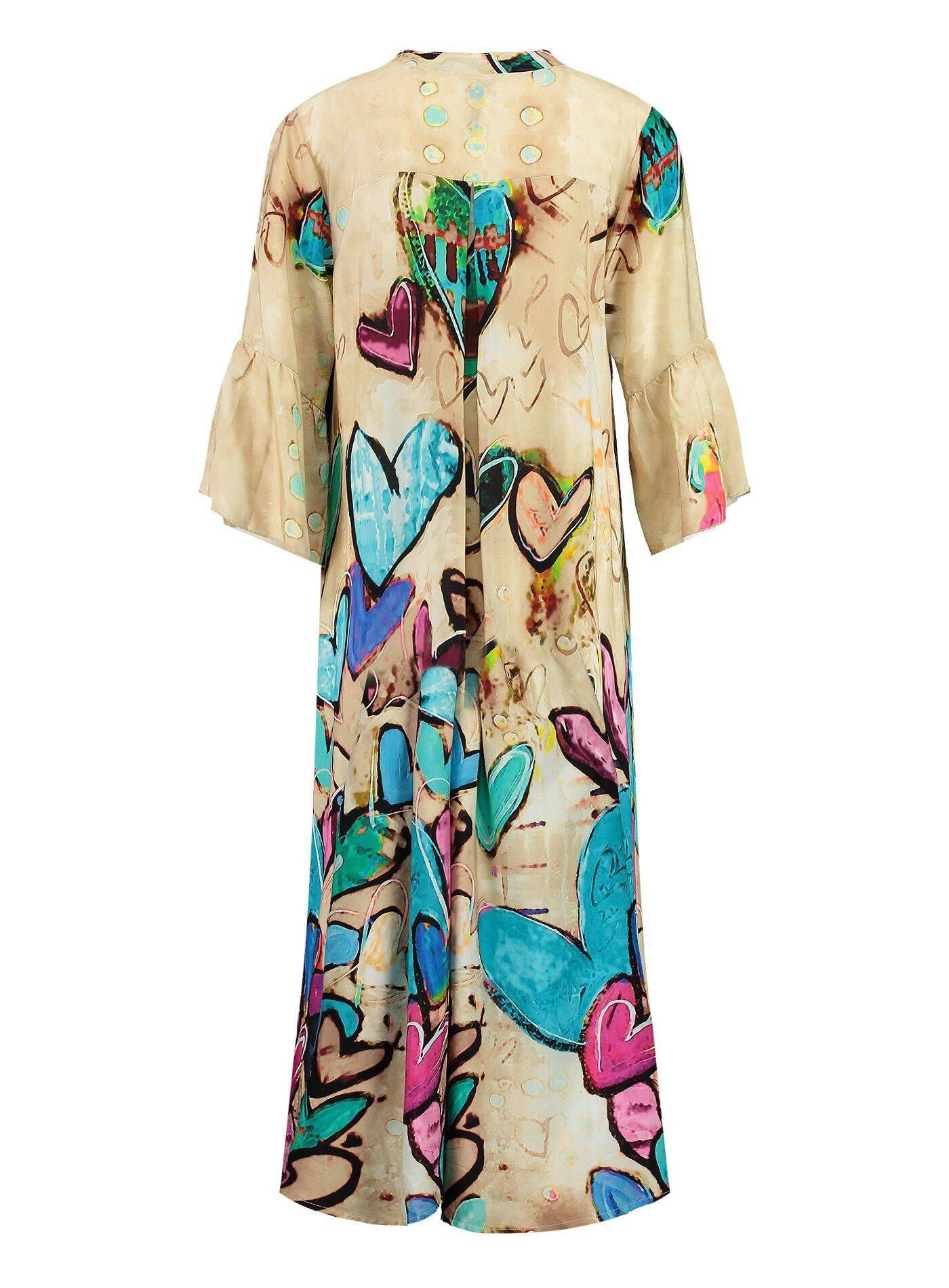 Key Largo Maxikleid Kleid VALENTINA WD (27) beige Damen V-NECK (1-tlg)