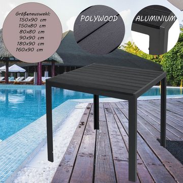 INDA-Exclusiv Küchentisch Gartentisch Beistelltisch Esstisch Balkontisch Non-Wood Aluminium