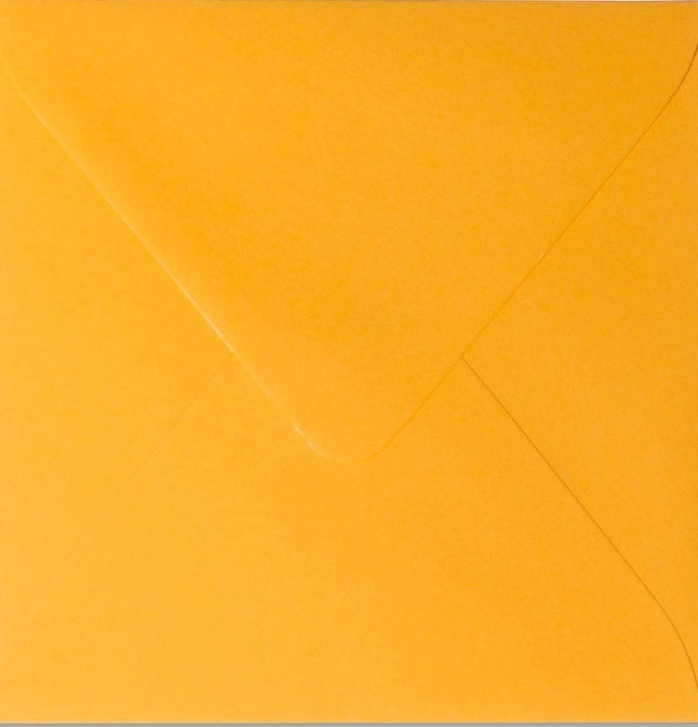 Briefumschläge24Plus Briefumschlag 50 St. 16 x 16 cm Briefumschläge Quadratisch Feuchtklebend Orange, 160 x 160 mm Briefumschläge Recyceltes Material