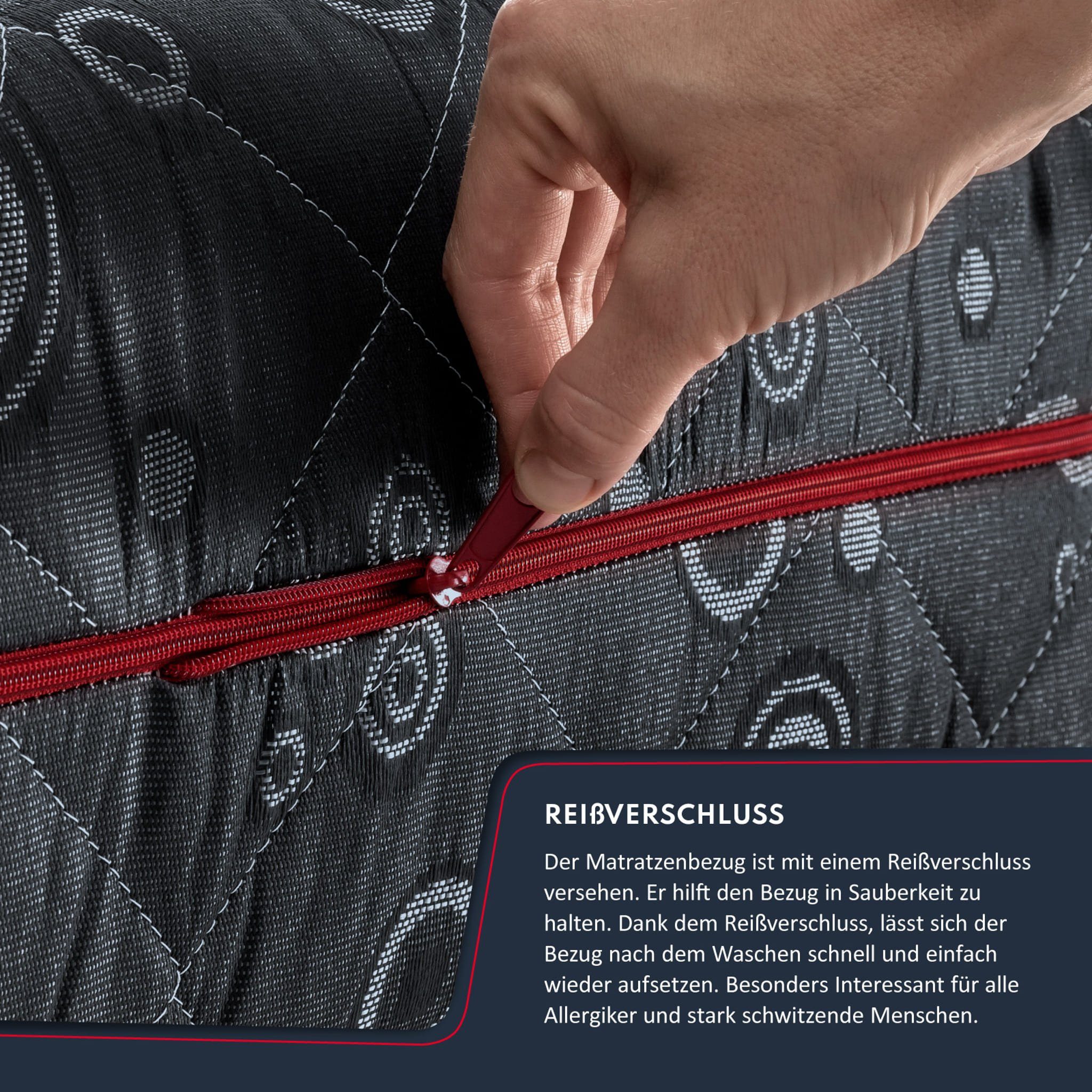 Taschenfederkernmatratze BLACK 90x200, 140x200, 180x200 cm & weitere Größen, FDM, 22 cm hoch, (komfortable Matratze, Allergiker geeignet)