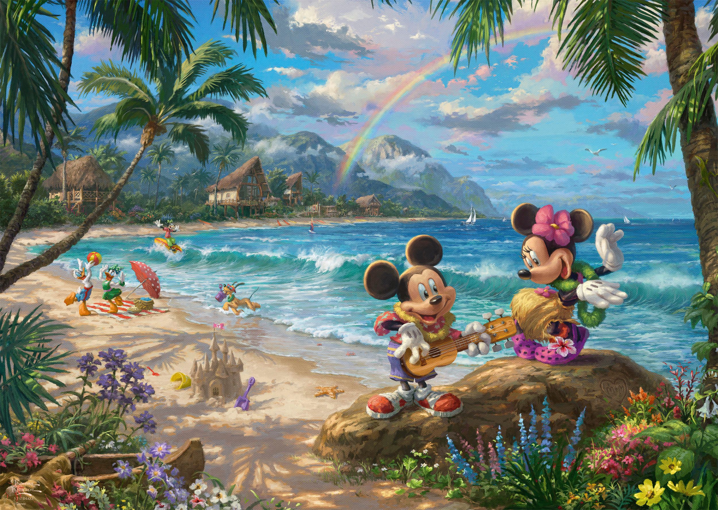 Schmidt Spiele Puzzle Disney, Mickey and Minnie in Hawaii von Thomas Kinkad günstig online kaufen
