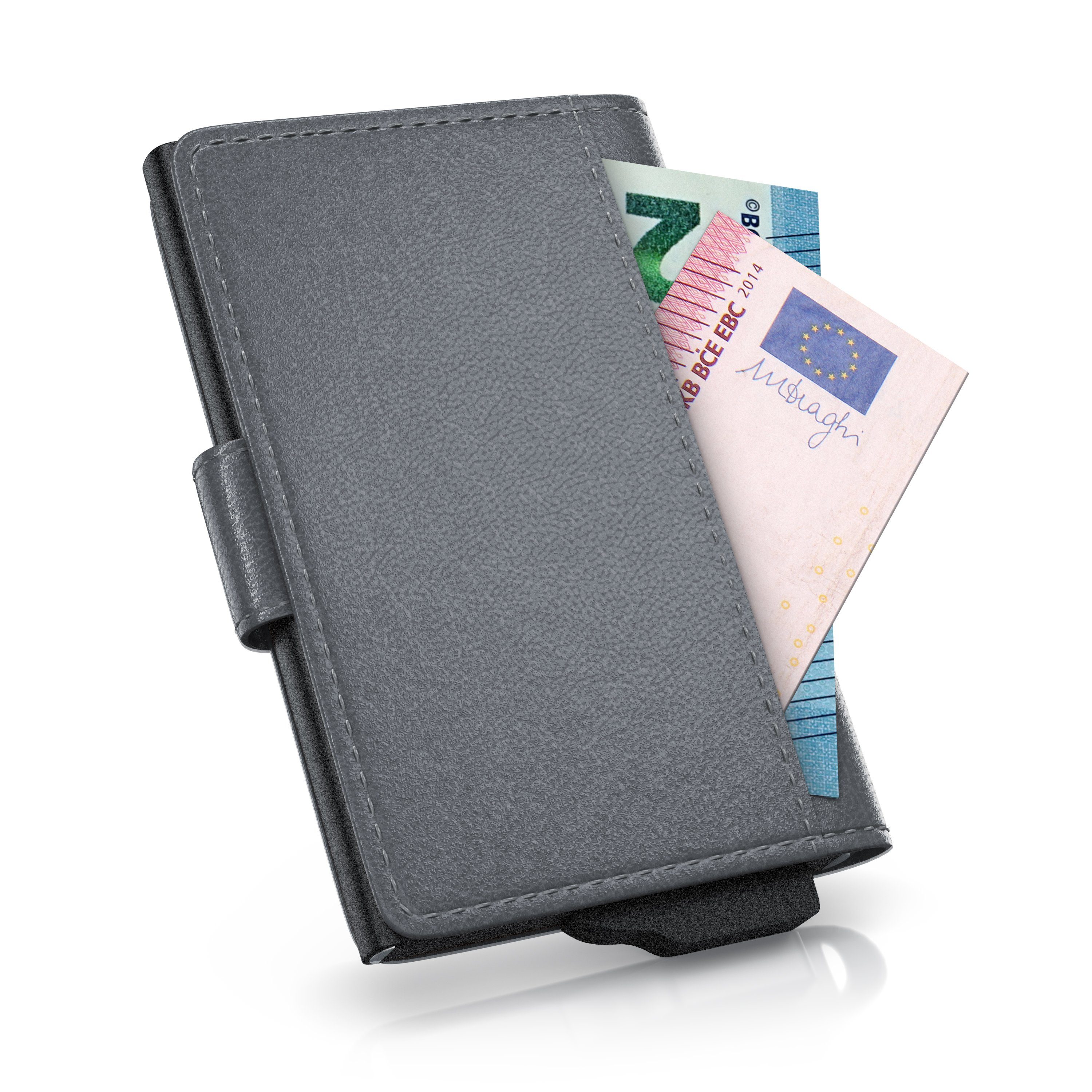 Aplic Kartenetui, NFC Karten grau Portemonnaie, / RFID Blocker max. 6 Karten für Abschirmung