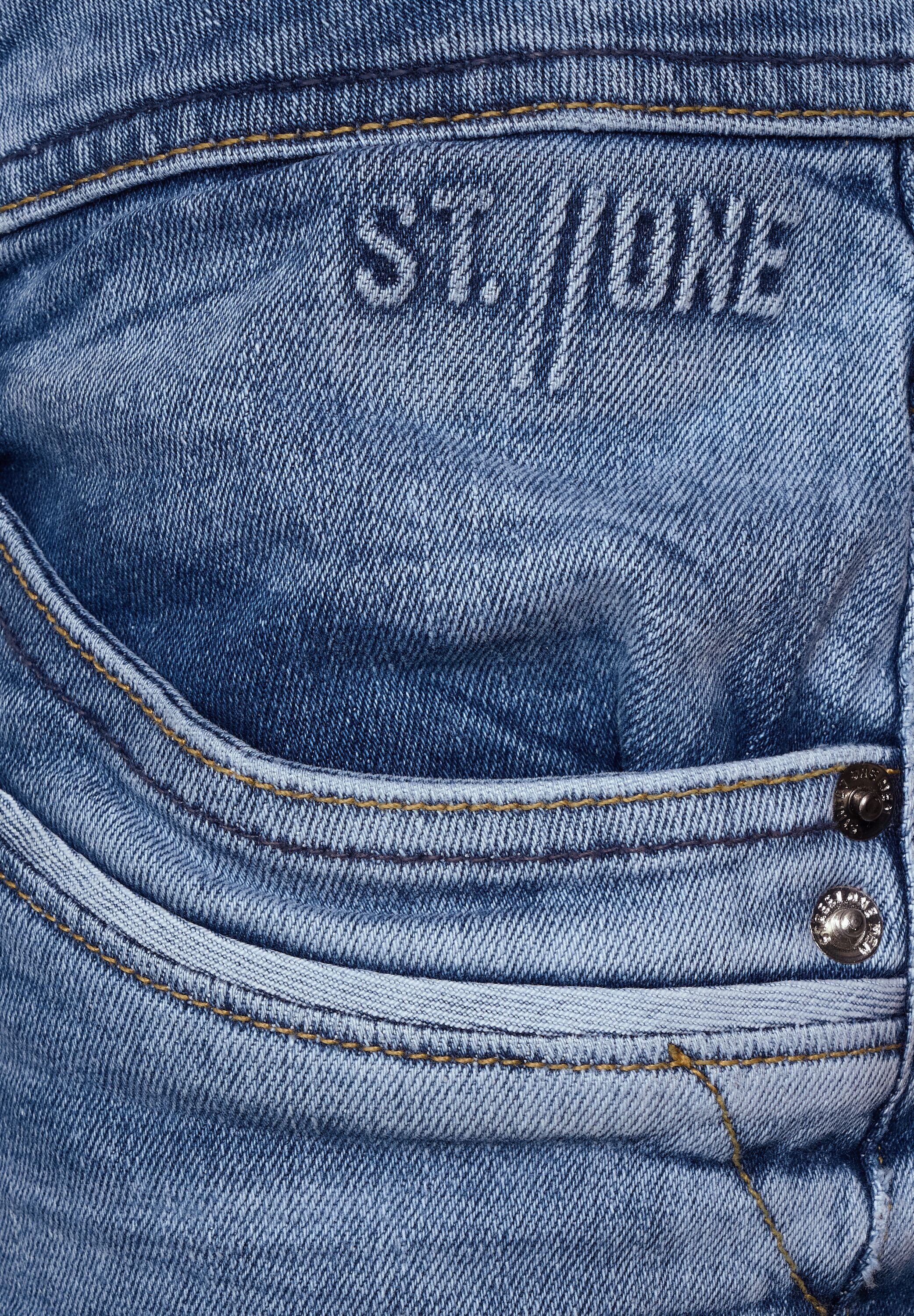 STREET ONE MEN Regular-fit-Jeans im Used dark wash indigo authentic Look
