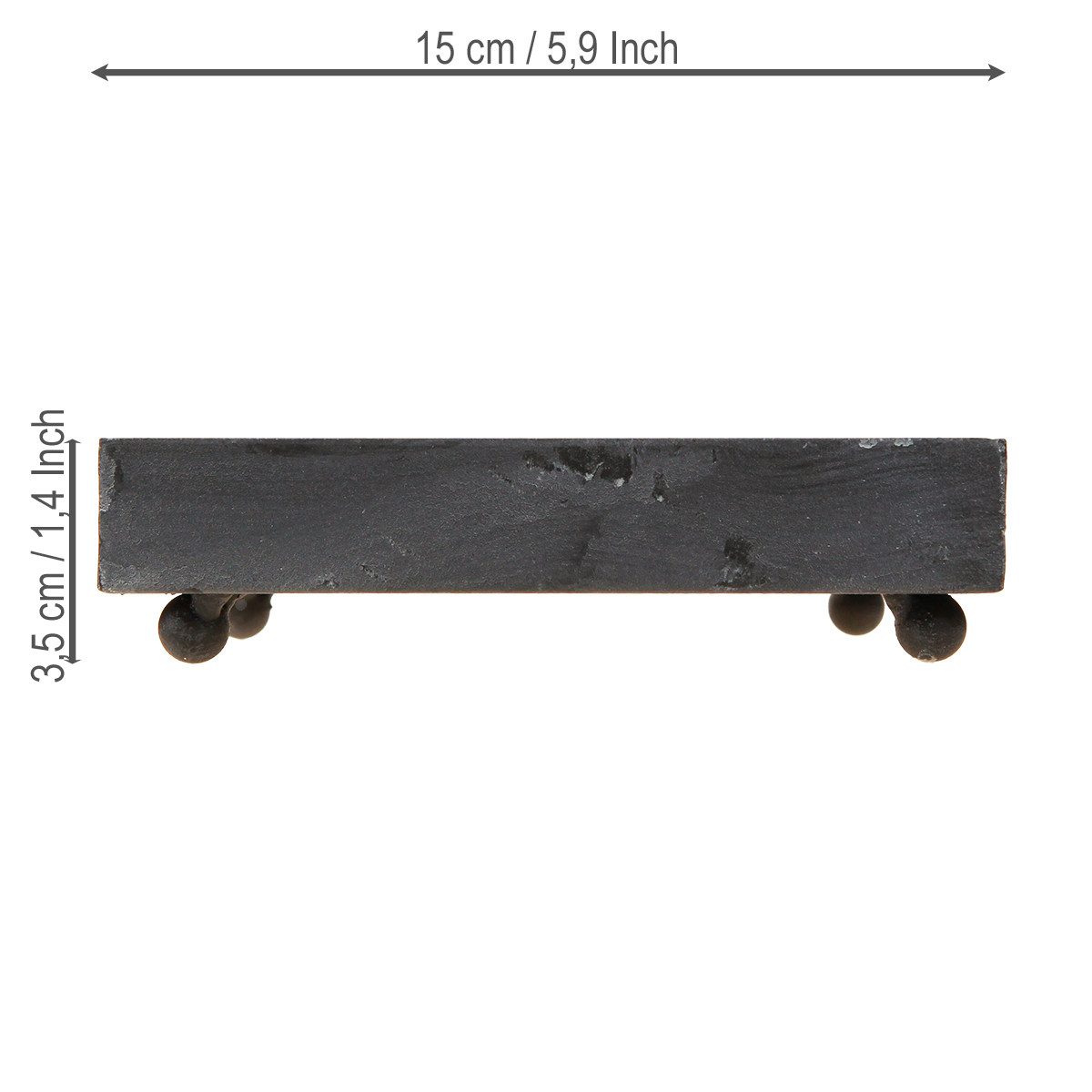 Florists Products Dekotablett Deko Metall Tablett Schwarz Grau Vintage 15×15cm 2er Set, 2 Stück – Bild 4 von 4