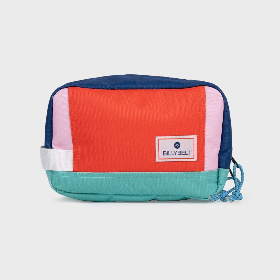 suebidou Kulturbeutel trendige Waschtasche Kosmetiktasche mehrfarbig Colorblock, nachhaltig, kreativ