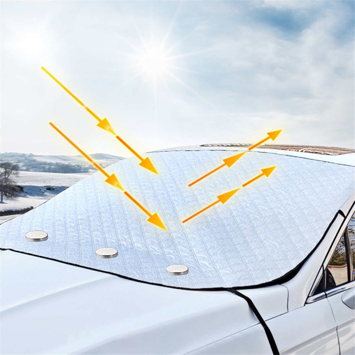 flowgoer Frontscheibenabdeckung SUV -Auto-Windschutzscheiben-Sonnenschutz-Sonnenschirm
