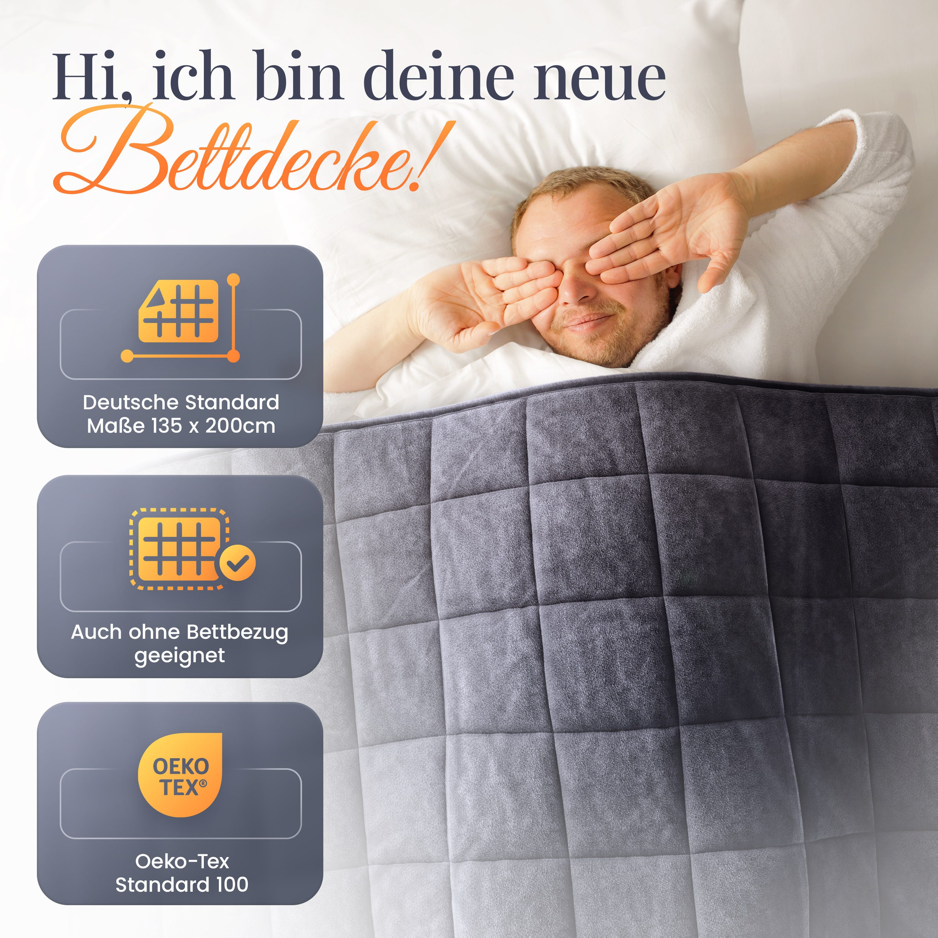 Malika Gewichtsdecke Gewichtsdecke 135x200, Enstpannungsdecke, Gewichtsdeck günstig online kaufen