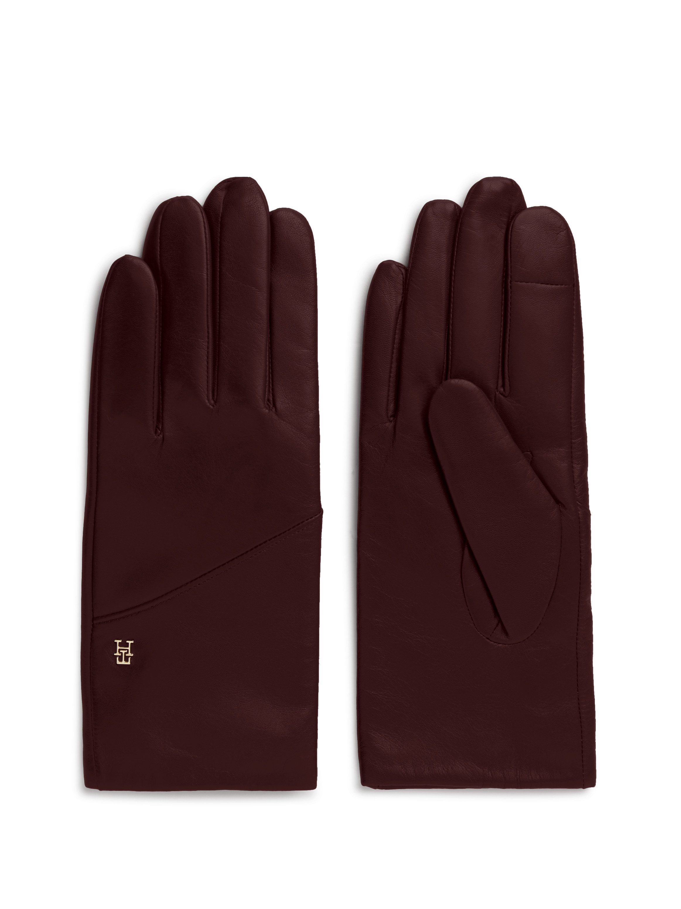 Tommy Hilfiger Lederhandschuhe ELEVATED CHIC LEATHER GLOVES Regular fit mit Markenlogo