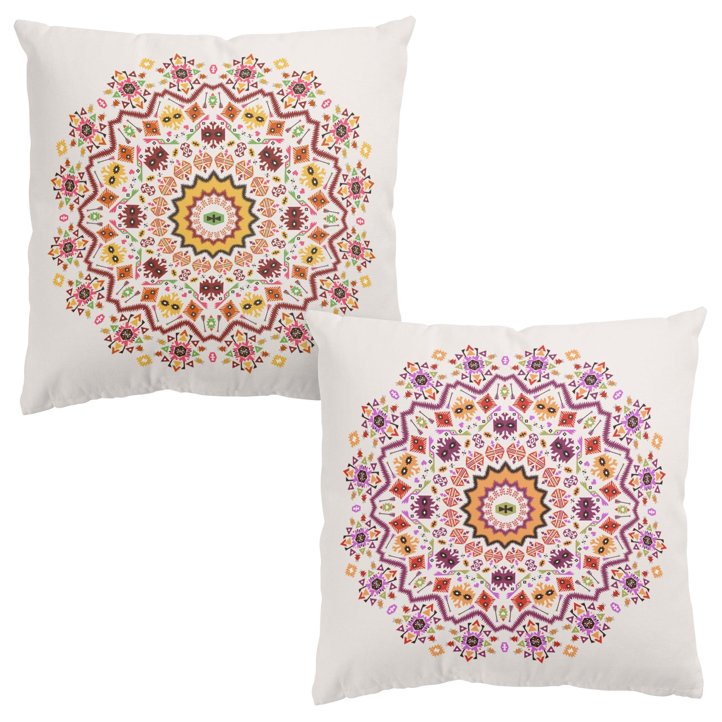 Bilderdepot24 Dekokissen 2-teilig drinnen / draußen Kissenhülle bunt Muster Illustration, Bezug mit / ohne Füllung Zierkissen Outdoor Sofa Bett