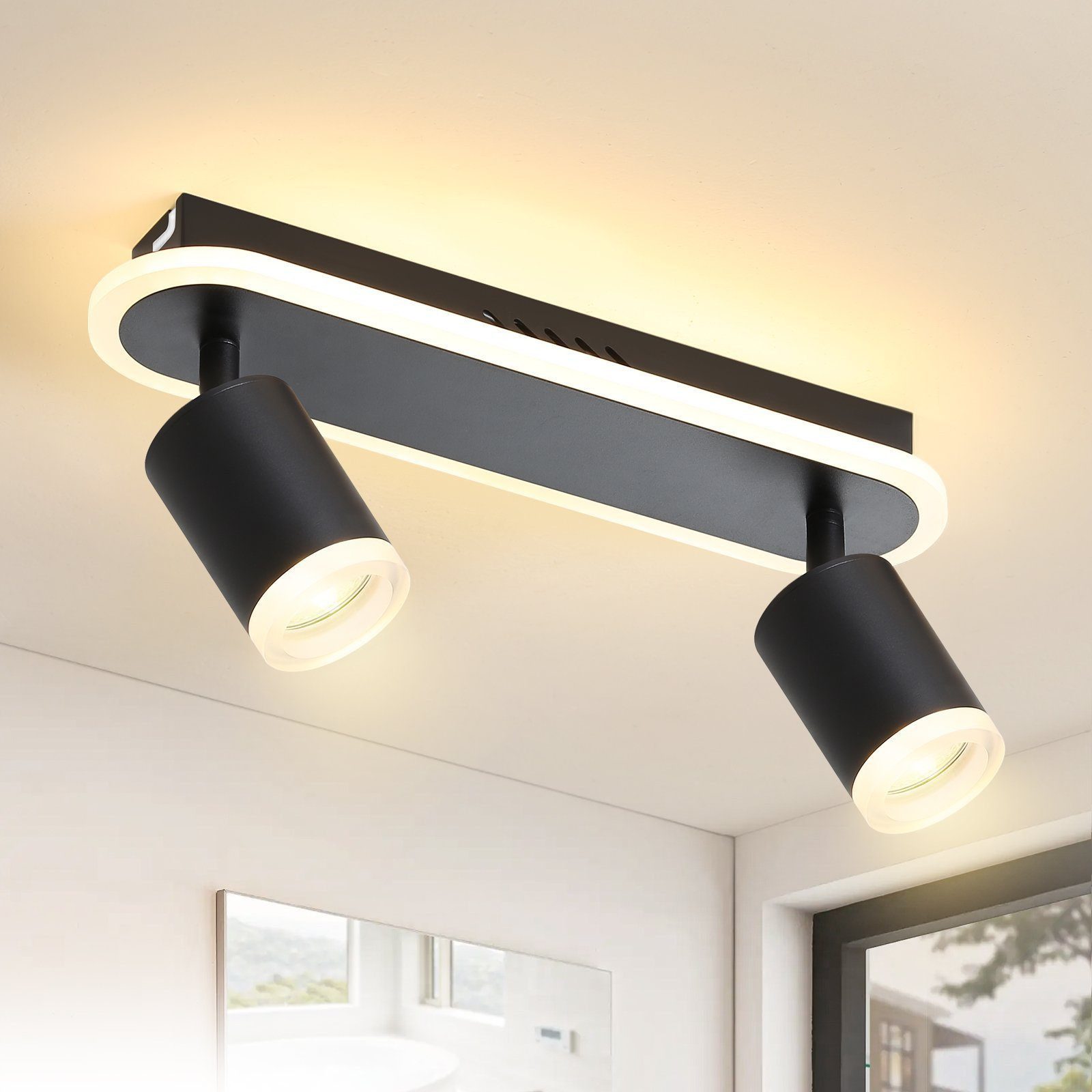 Nettlife LED Deckenstrahler Schwarz 2/3/4 Flammig günstig online kaufen