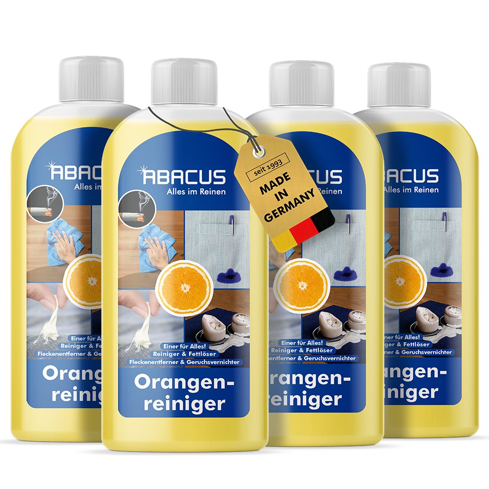 ABACUS Orangenreiniger Orange Reiniger Fleckenentferner Fettlöser Allzweckreiniger (Super Fettlöser, [- Geruchsvernichter Extrem Kraftvoll)