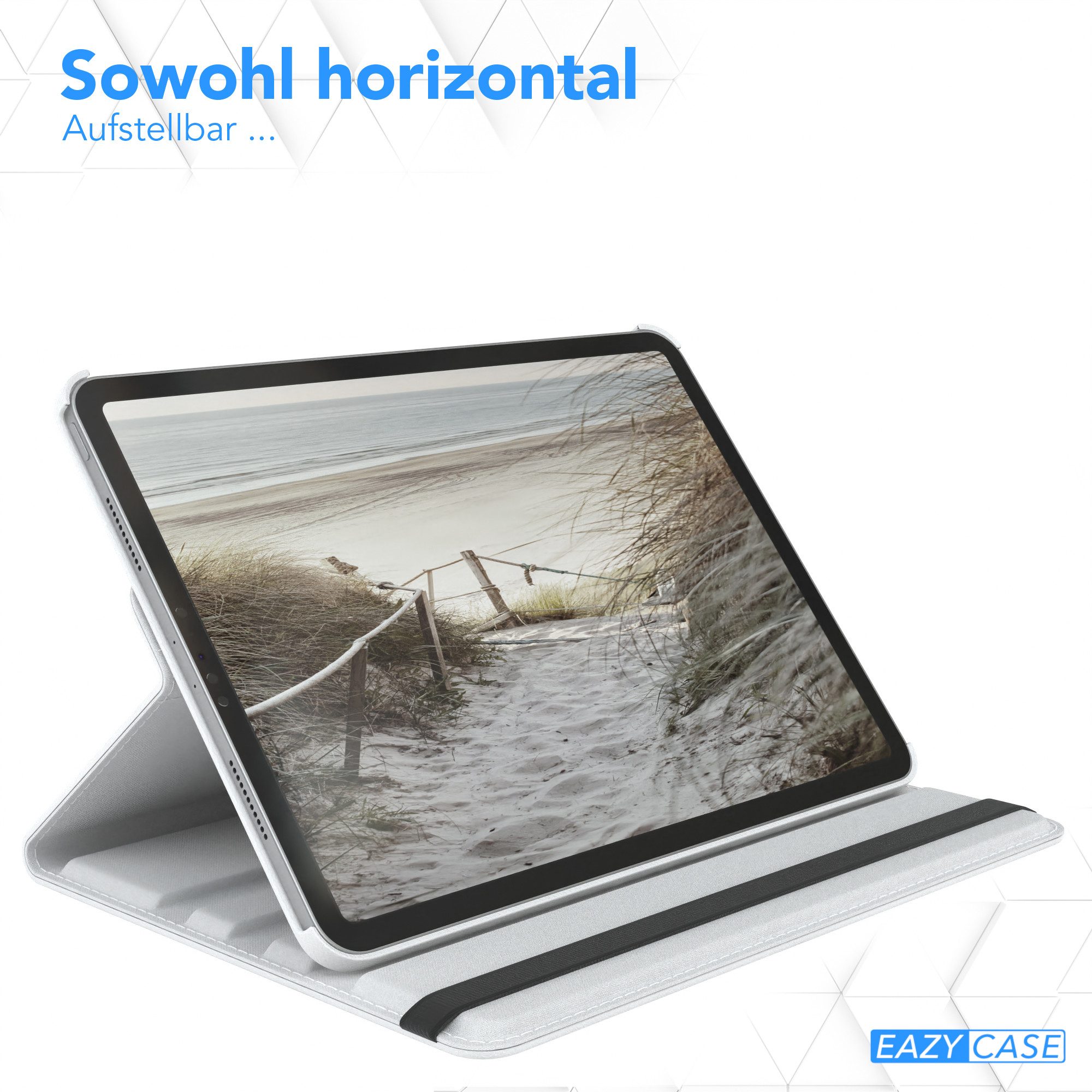 EAZY CASE Tablet-Hülle Rotation Case für iPad Pro 11" 1./2./3./4. Gen. 11 Zoll, Tablet Schutzhülle kratzfest stoßfest drehbar 360 Grad Weiß – Bild 4 von 5
