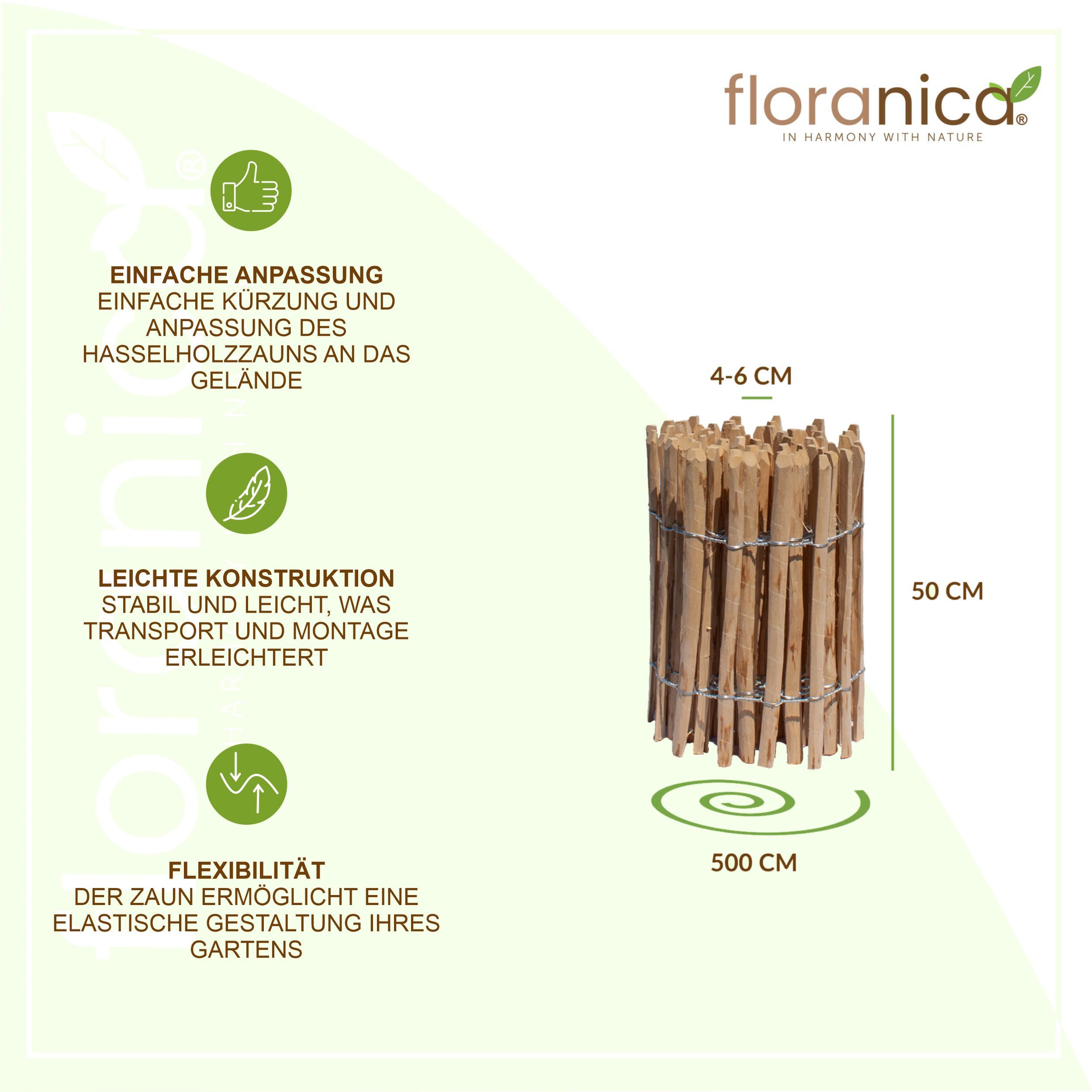 Floranica Staketenzaun Gartenzaun aus Haselnuss oder günstig online kaufen