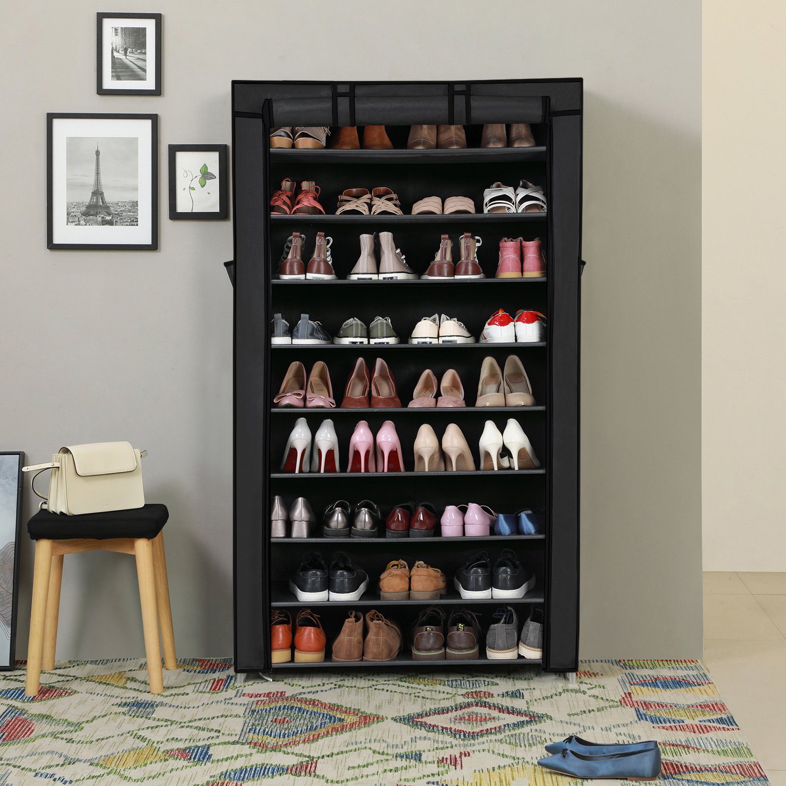 SONGMICS Schuhregal »RXJ36«, Schuhschrank mit 10 Ebenen, für bis zu 40 Paar  Schuhe, Wohnzimmer, Flur, schwarz online kaufen | OTTO