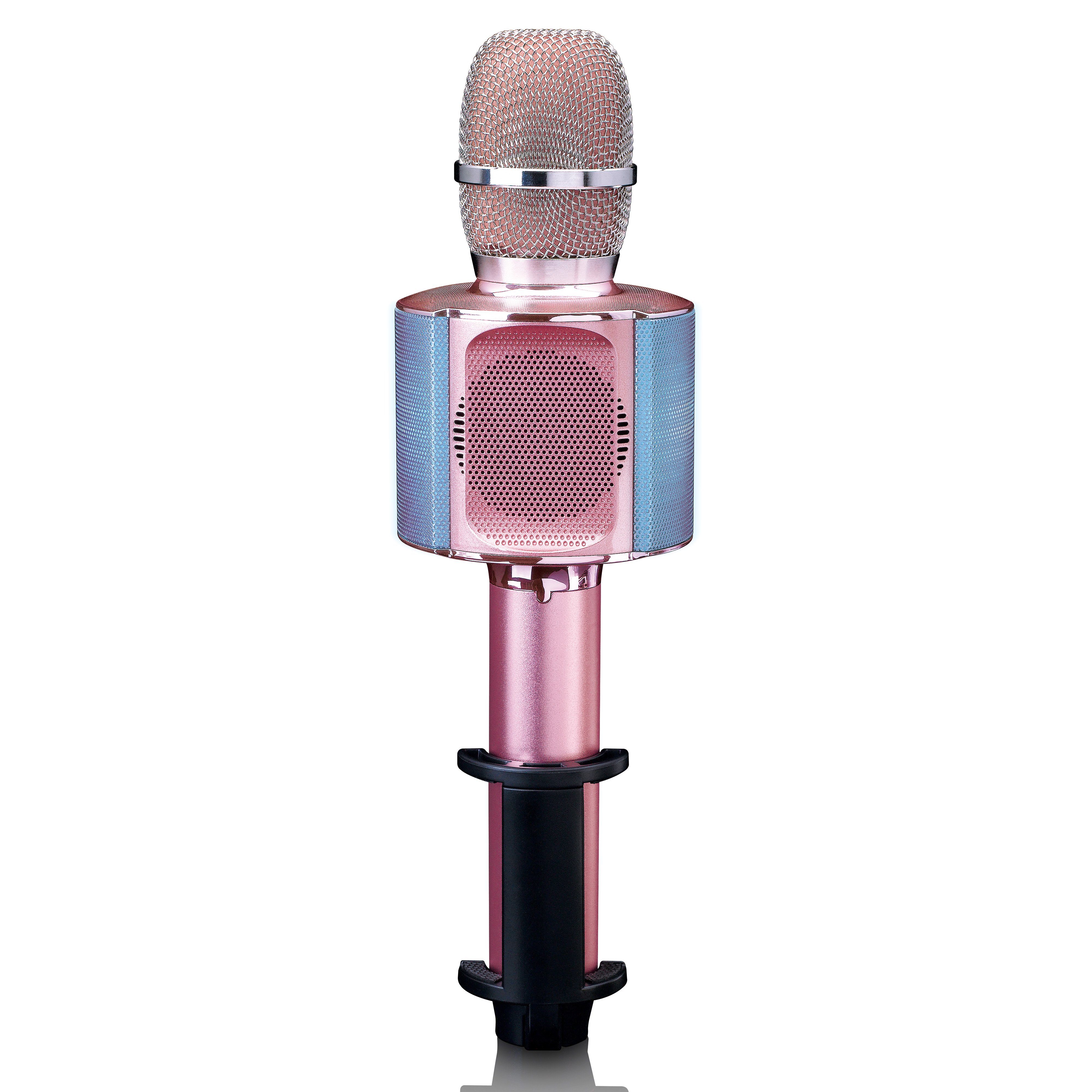 Lenco Mikrofon BMC-090PK (1-tlg), Karaoke-Mikrofon,Bluetooth 5.0,8 Std Akku,Licht & Stimmeffekte